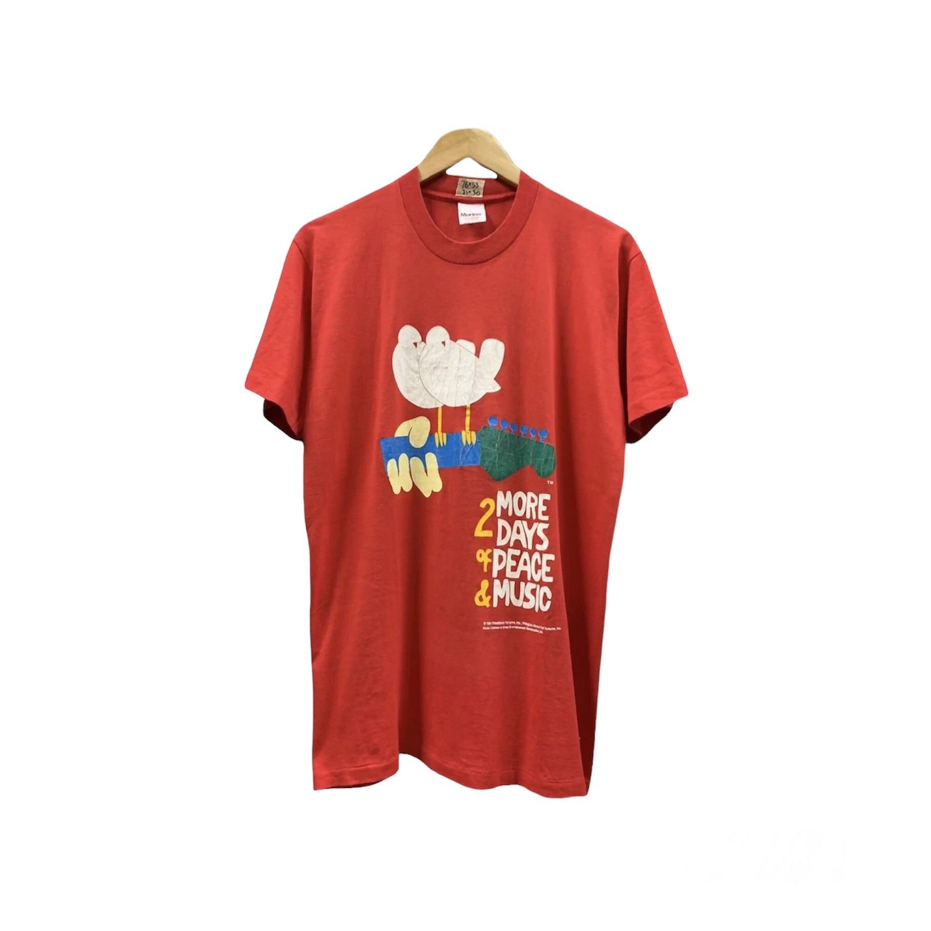 image of Band Tees x Rock Band Vintage 90's Woodstock 1994 Band Tshirt in Red, Men's (Size Large)
