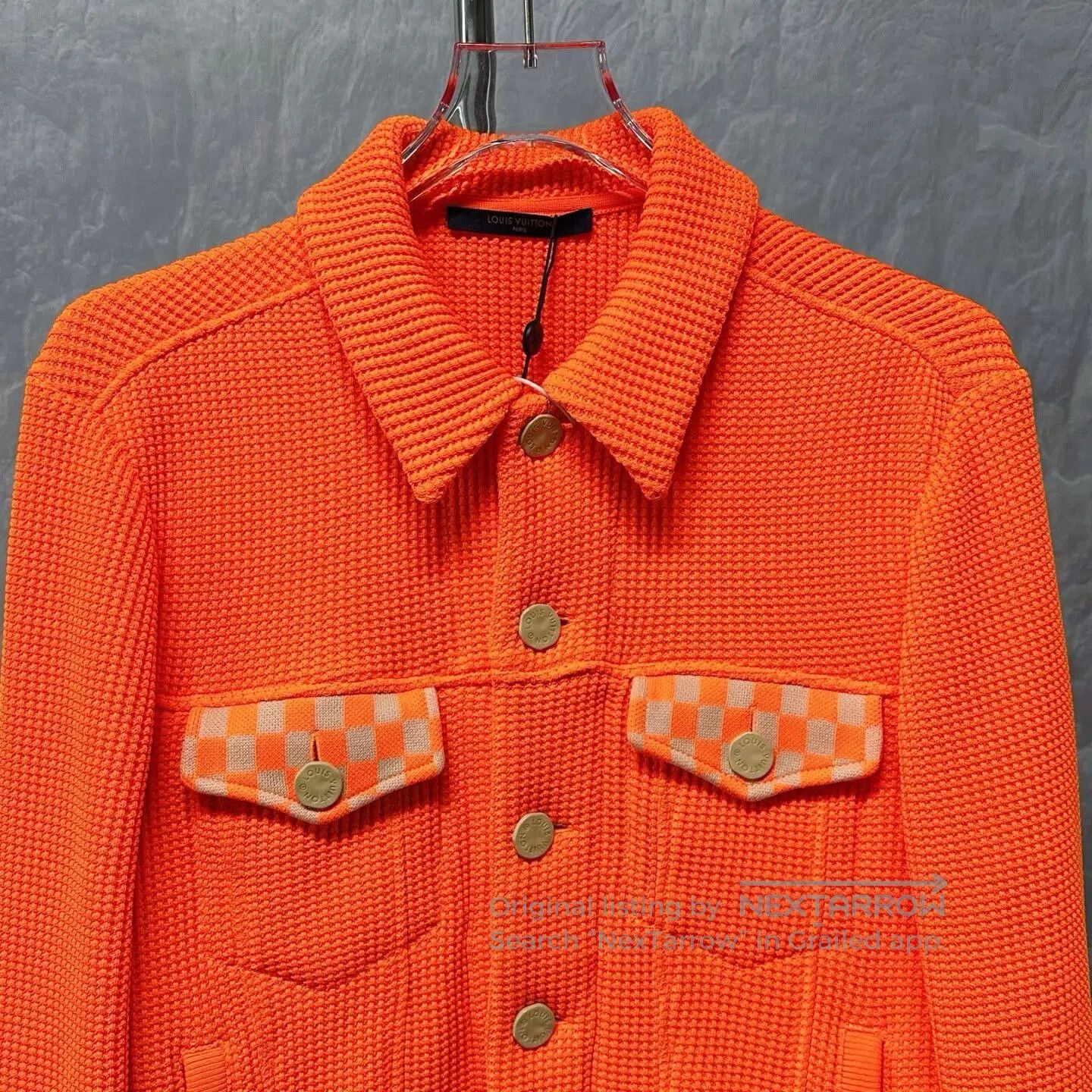 Louis Vuitton louis vuitton orange checkered knit jacket. Size XS / US 0-2 / IT 36-38 - 2 Thumbnail