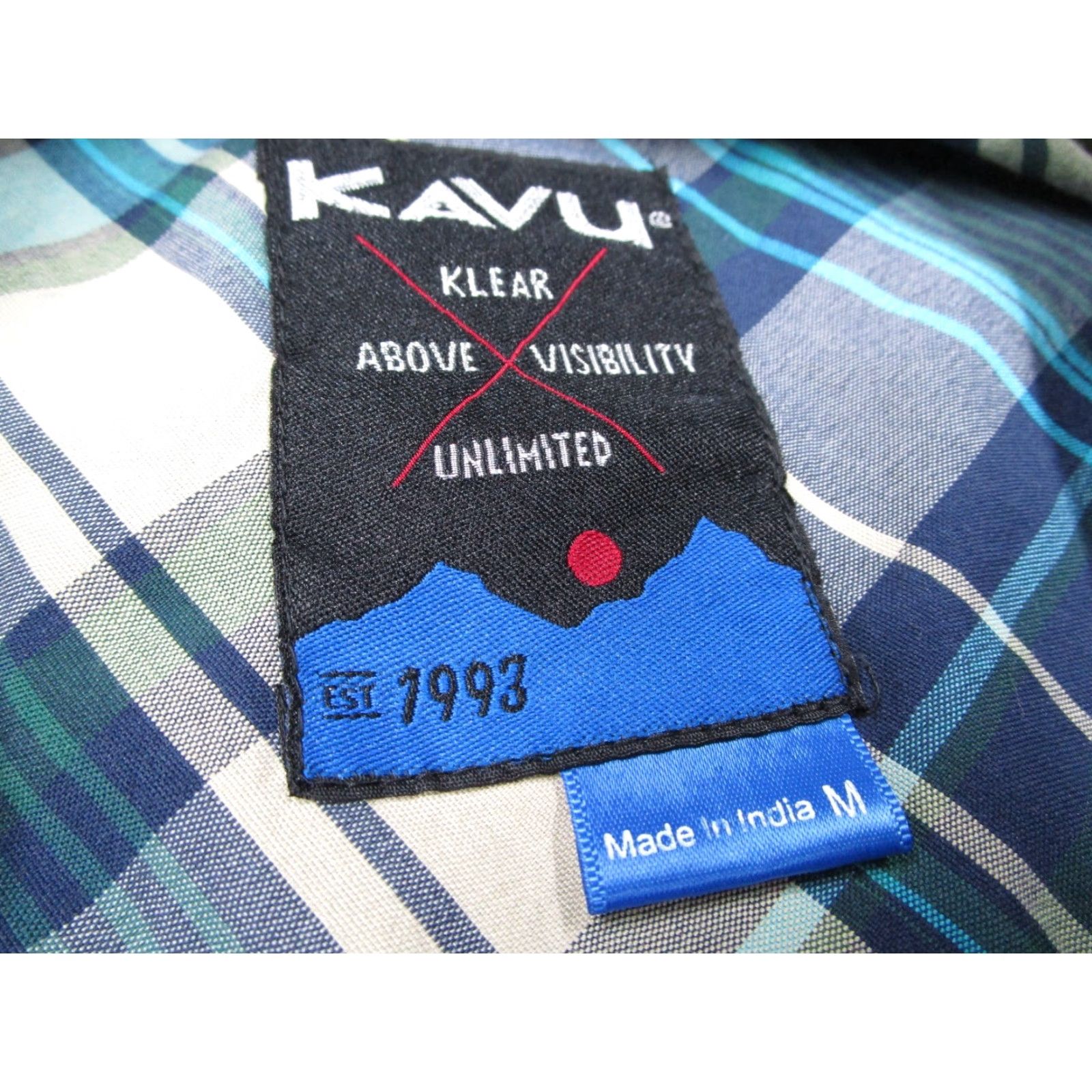 KAVU KAVU Men's Short Sleeve Plaid Button-Up Shirt Casual Travel Campsite Workwear Blue Medium Size US M / EU 48-50 / 2 - 3 Thumbnail