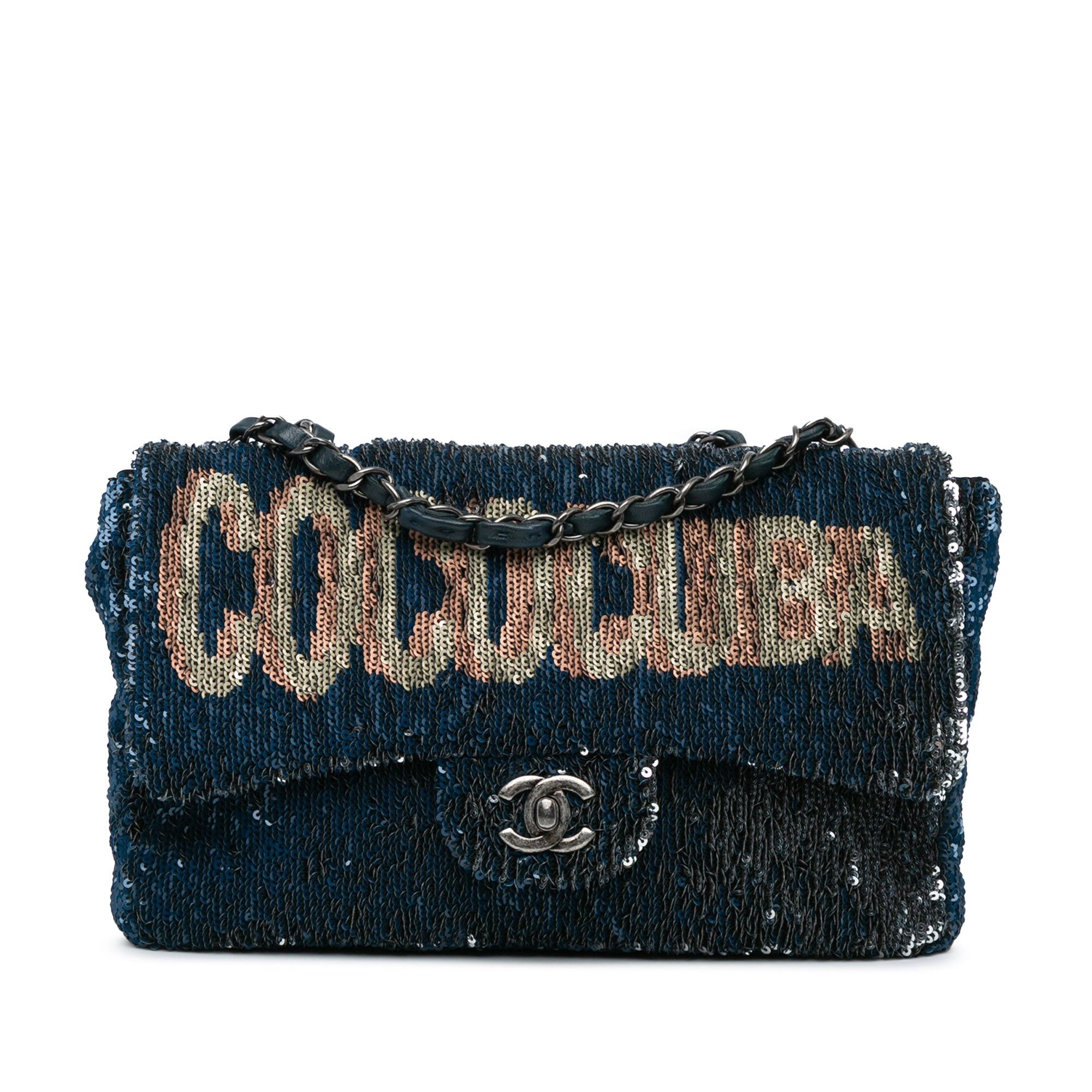 Chanel Chanel Paris Cuba Medium Sequin Coco Cuba Single Flap Blue Size ONE SIZE - 1 Thumbnail