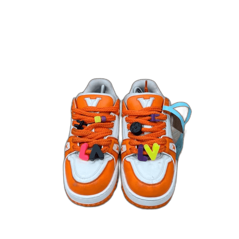 Louis Vuitton LV Louis Vuitton Trainer Sneakers Orange and White Size US 9 / EU 42 - 1 Thumbnail