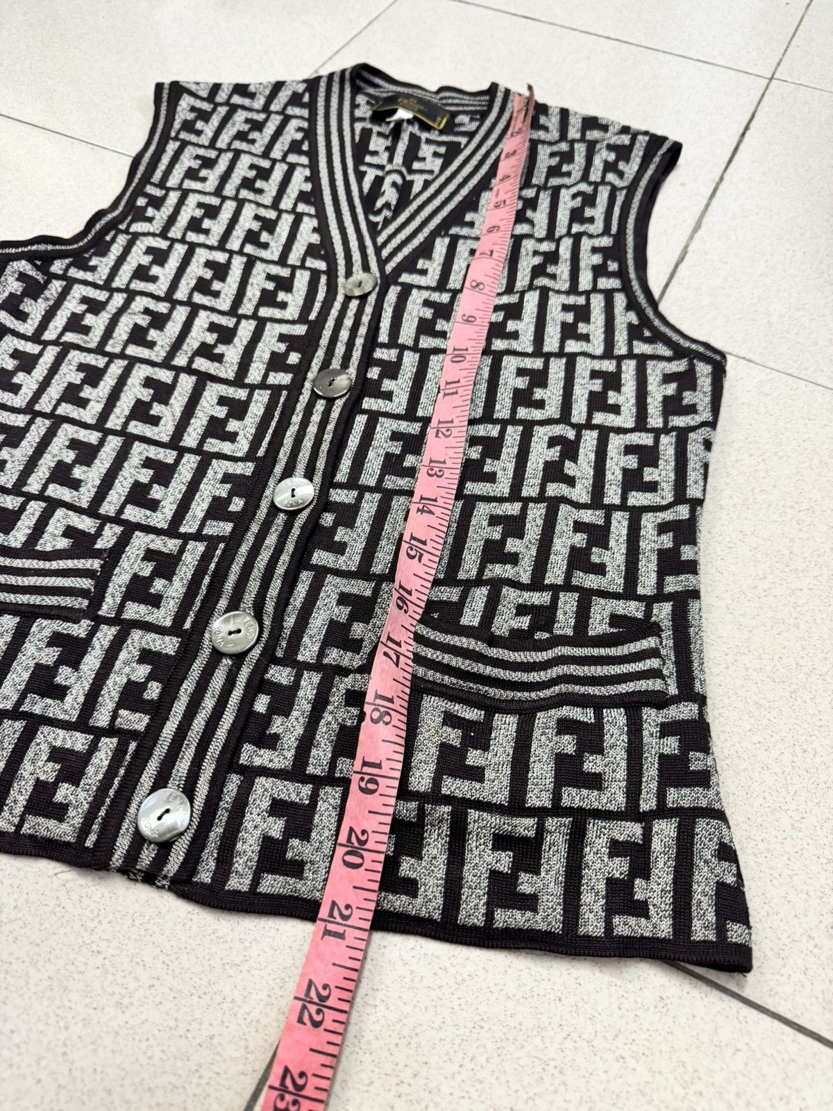 Fendi FENDI ZUCCA ALL-OVER PRINT KNIT CARDIGAN VEST Size S / US 4 / IT 40 - 3 Thumbnail