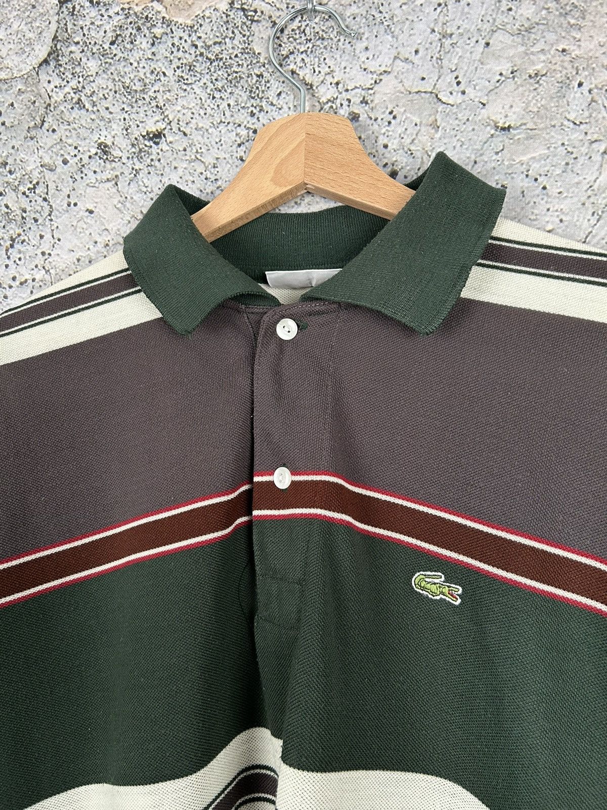 Lacoste Vintage Lacoste Chemise Made in France Striped Polo Shirt Size US L / EU 52-54 / 3 - 3 Thumbnail