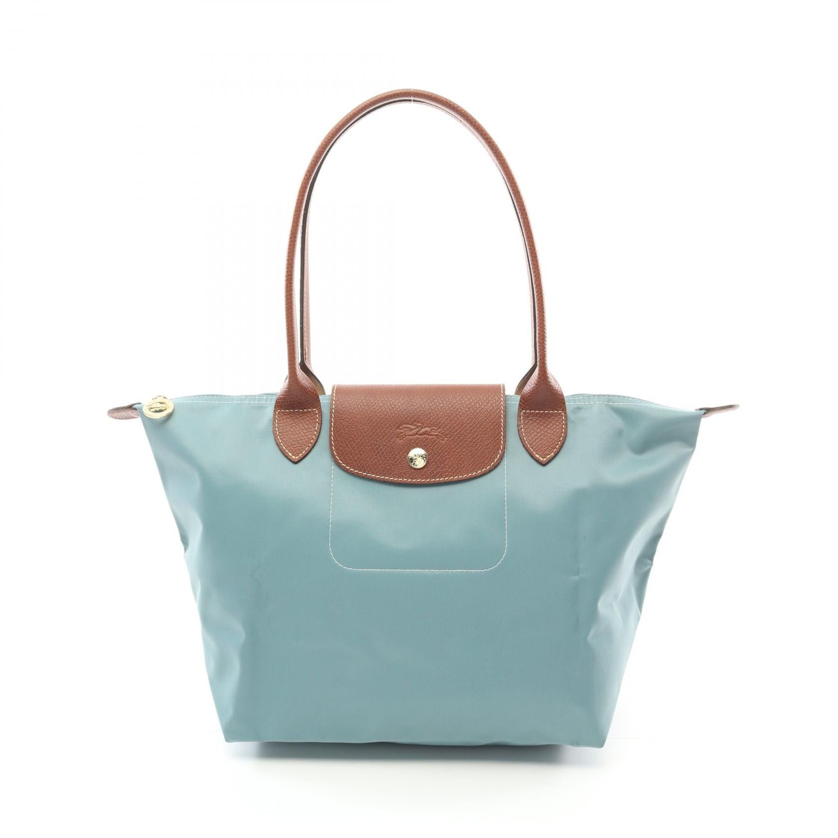 Longchamp Longchamp Le Pliage Original M Preage Handbag Tote Bag Canvas Leather Green Brown Size ONE SIZE - 1 Thumbnail