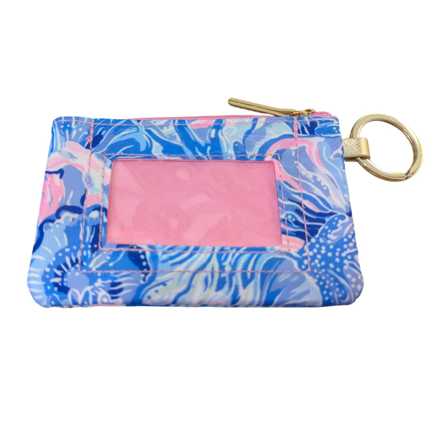 Lilly Pulitzer NWT Lilly Pulitzer Pink Blue Seekers ID Case Coin Purse Size ONE SIZE - 3 Thumbnail