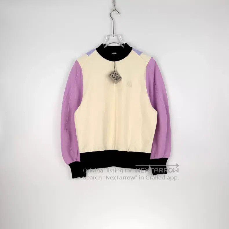 Loewe Loewe Beige and purple embroidered logo design sweater Size S / US 4 / IT 40 - 3 Thumbnail