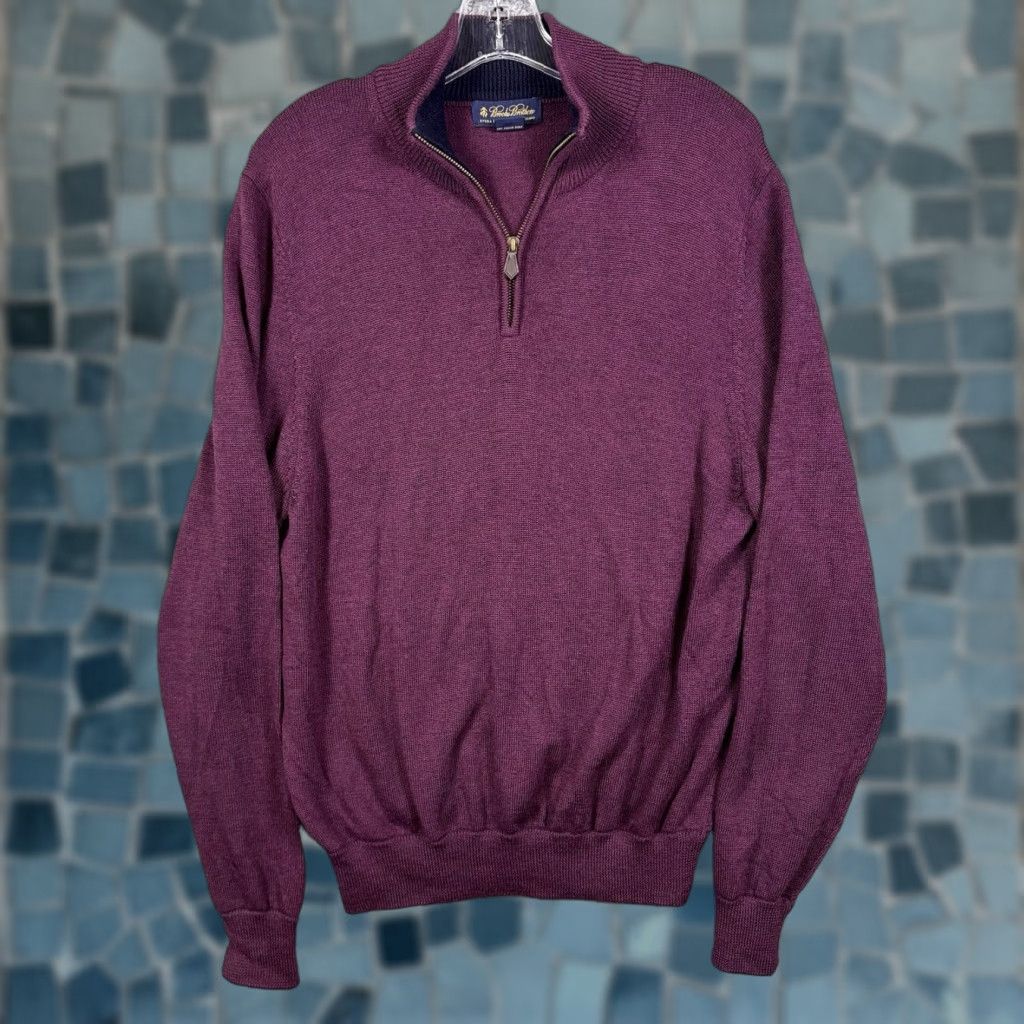 Brooks Brothers Brooks Brothers Sweater Mens M 1/4 Zip Knit Wool Mock Neck Puller Pullover Winter Knit Solid 1/4 Zip 1/4 Zip Size US M / EU 48-50 / 2 - 1 Thumbnail