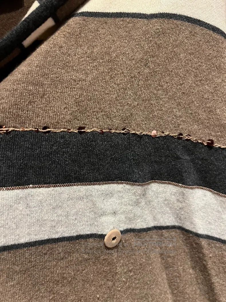 Brunello Cucinelli Brunello Cucinelli Paillette Embellished Cashmere Striped Size S / US 4 / IT 40 - 7 Thumbnail