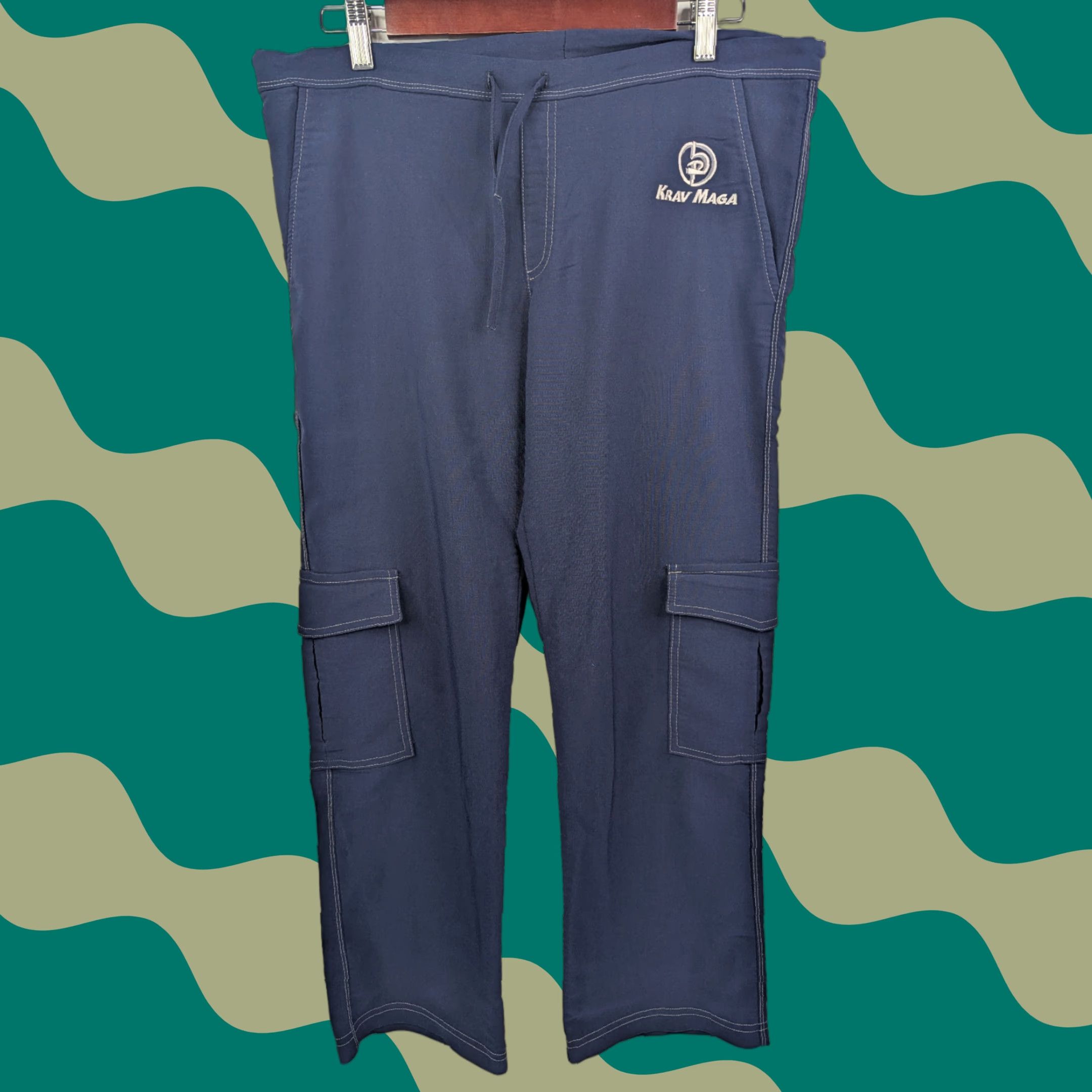Vintage FitGear Krav Maga Cargo Pants Navy Blue XS 36 Inseam 29 in Stretch Men Pants Size US 36 / EU 52 - 1 Thumbnail