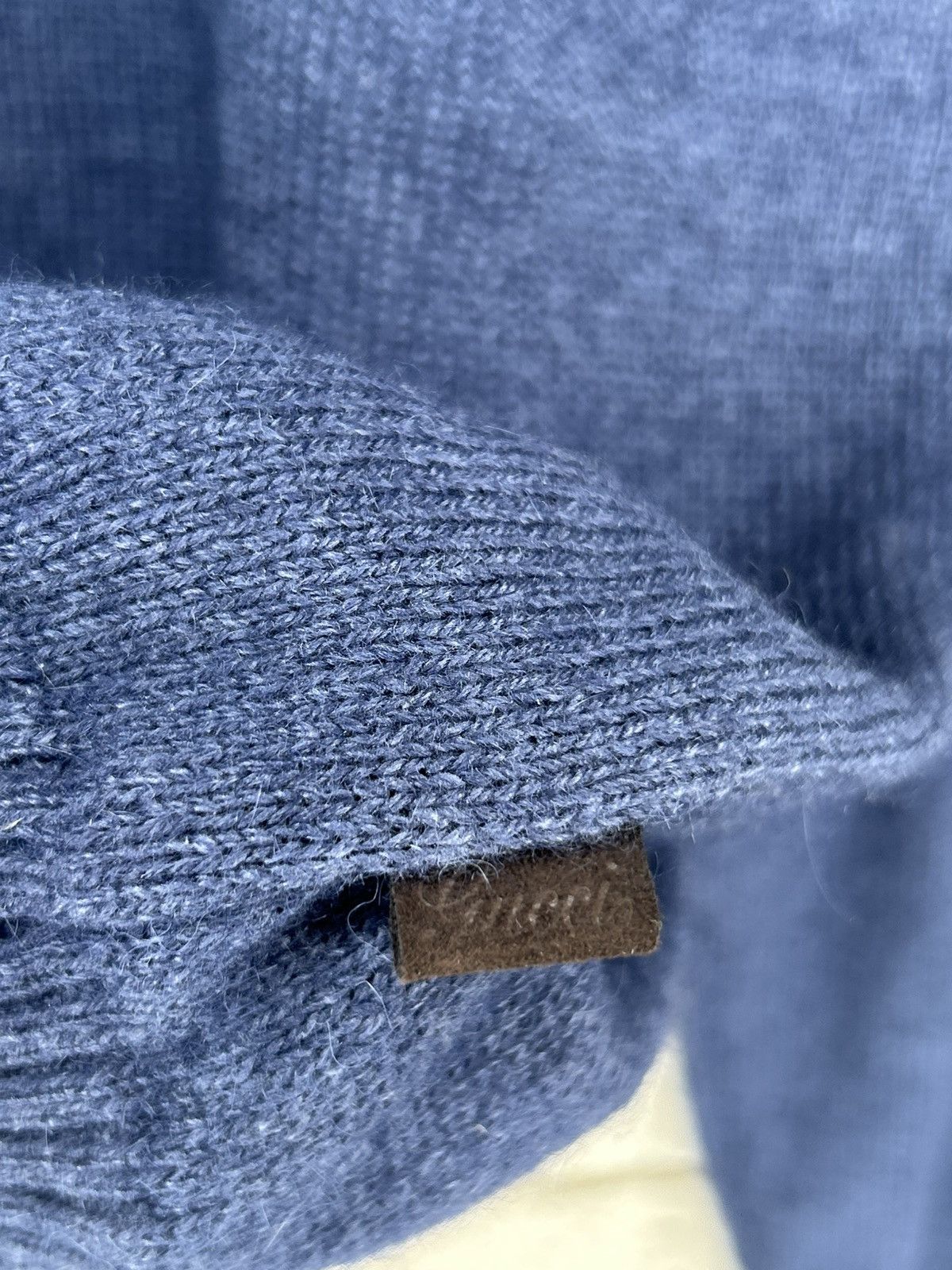 Gucci Gucci Alpaca Silk Navy Blue Calfskin Patch Knit Sweater Size US XL / EU 56 / 4 - 7 Thumbnail