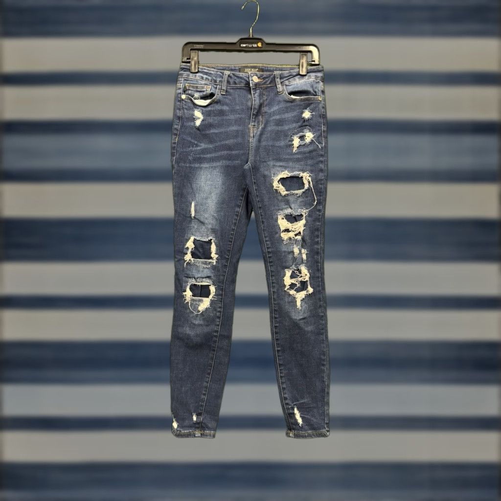 Vintage VINTAGE Judy Blue Skinny Jeans Womens 28 Dark Wash Distressed Mid Rise Slim Fit 28" Inseam Denim Size 28" / US 6 / IT 42 - 1 Thumbnail
