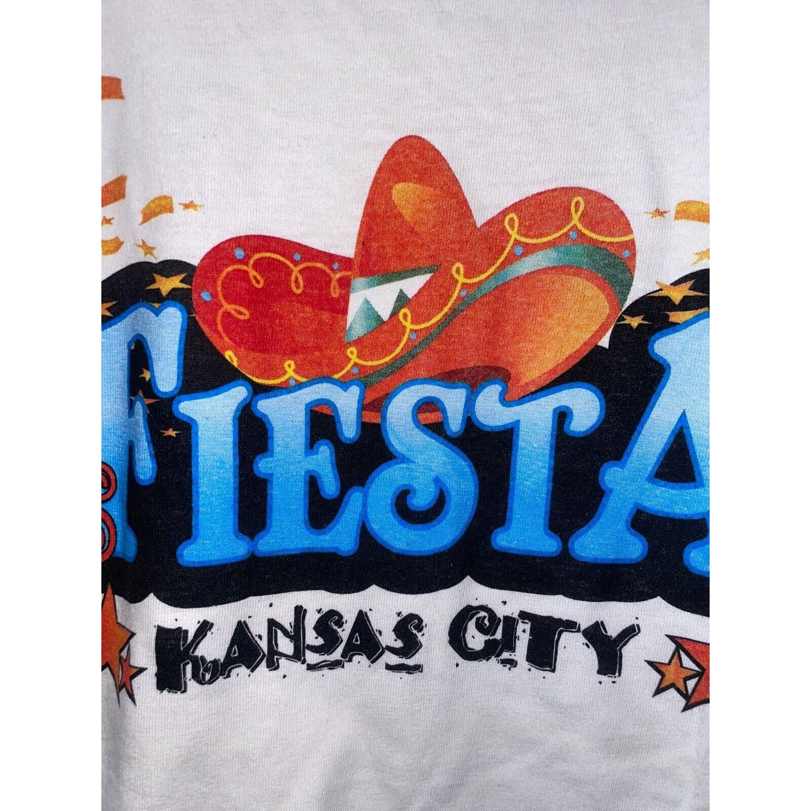 Gildan Vintage Fiesta Shirt Kansas City White Summer KC Tee Small Size US S / EU 44-46 / 1 - 3 Thumbnail