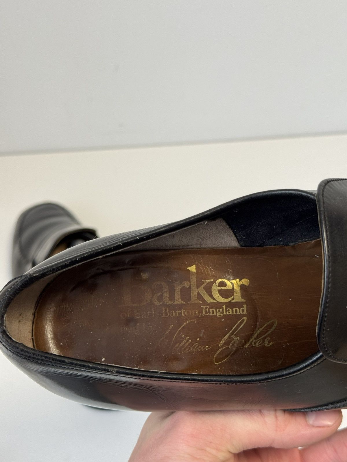 Barker Barker England Black Leather Slip-On Shoes Men UK 11.5 EU 46 Size US 11.5 / EU 44-45 - 18 Thumbnail
