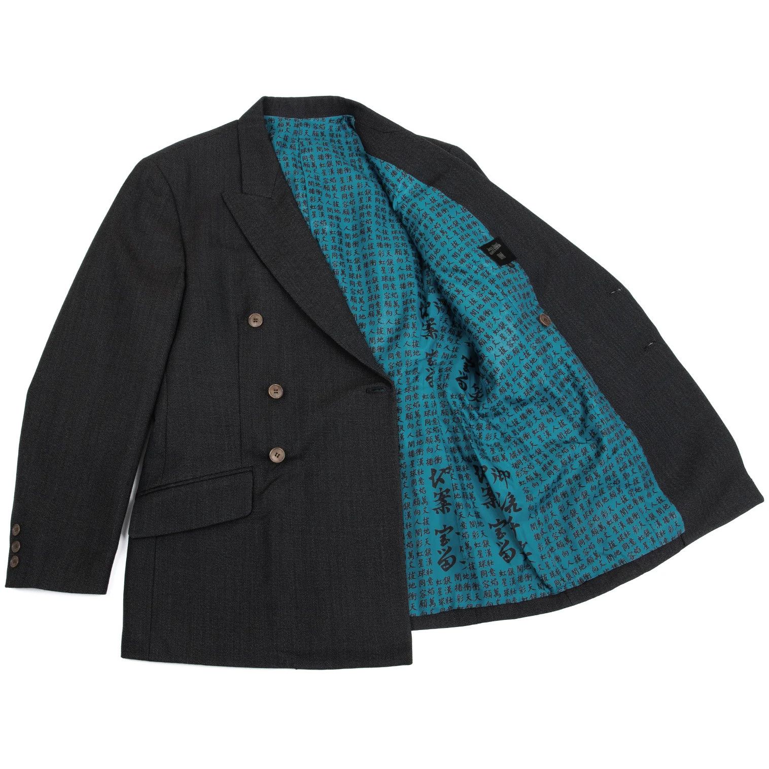 Jean Paul Gaultier Charcoal Peak Lapel Wool Jacket Size 48 Size US M / EU 48-50 / 2 - 1 Thumbnail