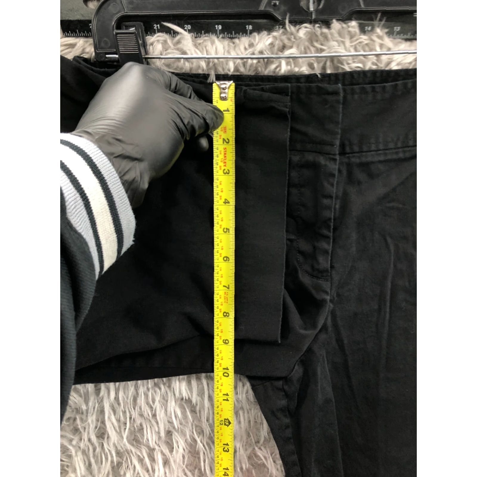 George George Capri Pants Womens Size 12 Black Mid Rise Hook Eye Pockets Stretch Flat Front Casual Formal Knit Polyester Regular 20in Inseam Size 34" / US 12 / IT 48 - 4 Thumbnail