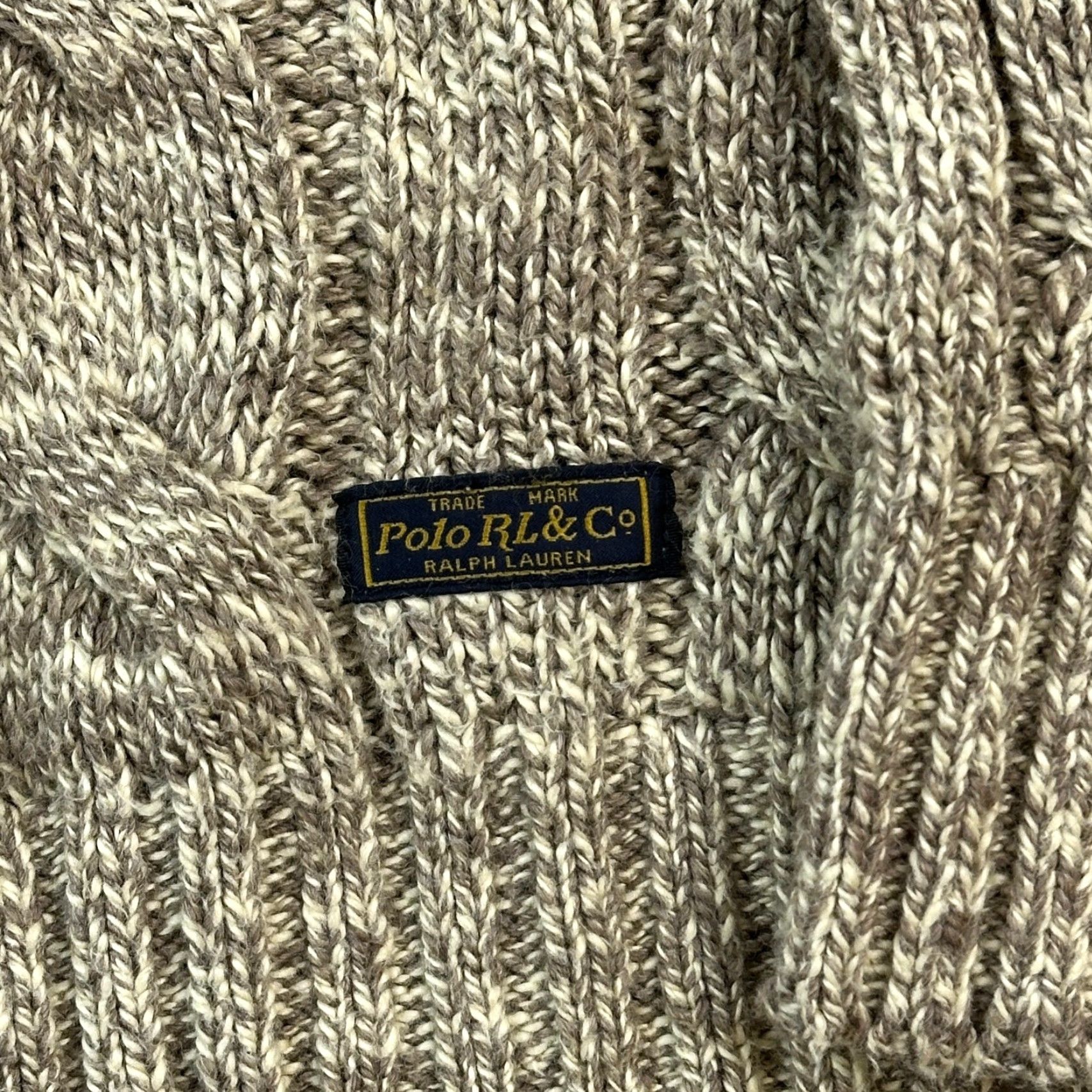 Polo Ralph Lauren Polo Ralph Lauren Sweater Mens XL Beige Cable Knit Button Neck Fisherman Casual Size US XL / EU 56 / 4 - 5 Thumbnail