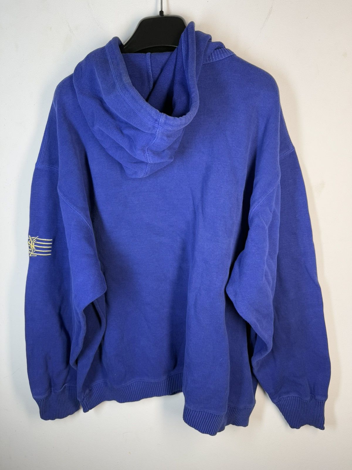 Yves Saint Laurent Big Logo YSL Hoodie Sweatshirt Rare Sweater Blue Navy 90s Size US L / EU 52-54 / 3 - 13 Thumbnail