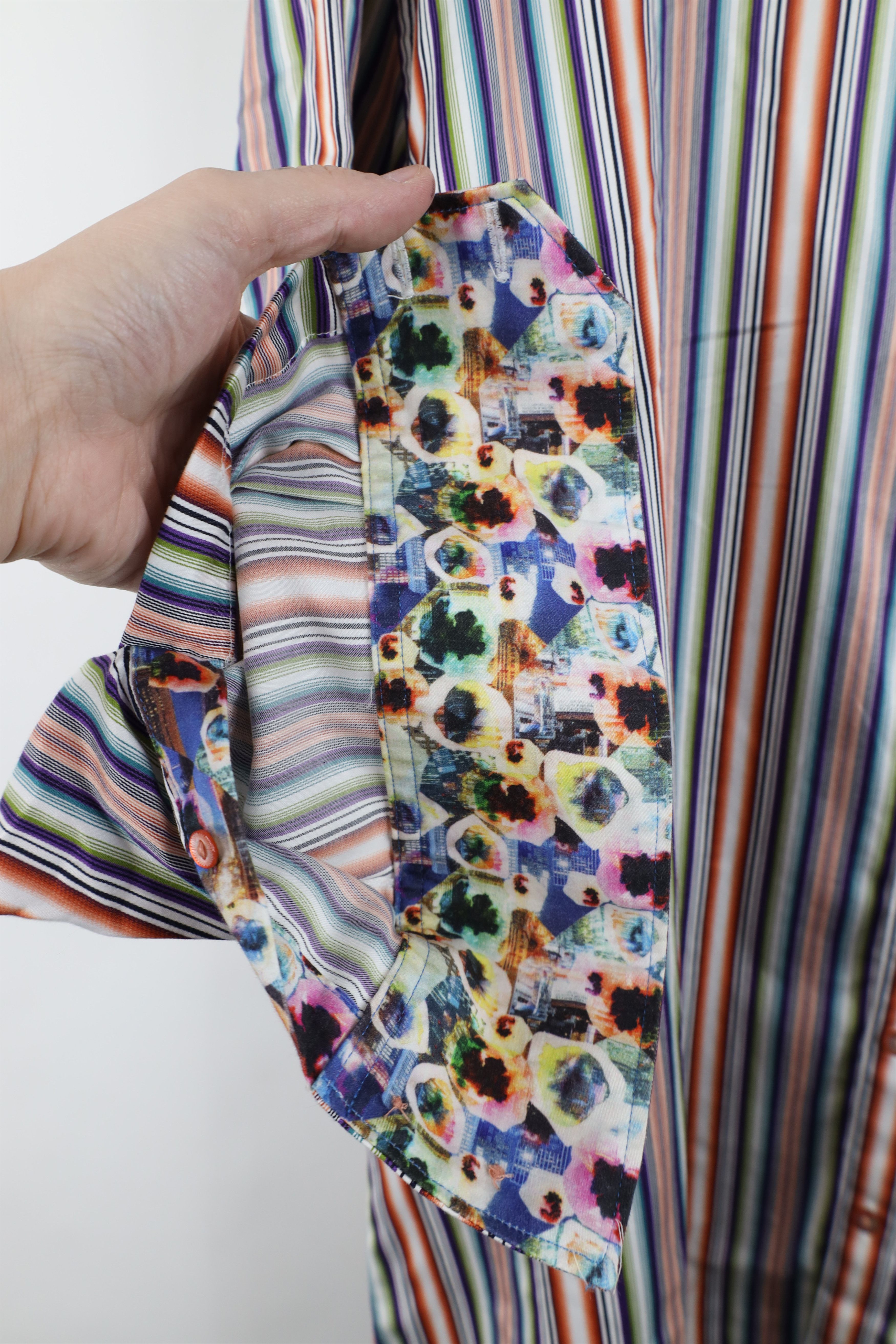 Robert Graham Robert Graham Fit Rainbow Striped Flip Cuff Button Shirt Size US XXL / EU 58 / 5 - 5 Thumbnail