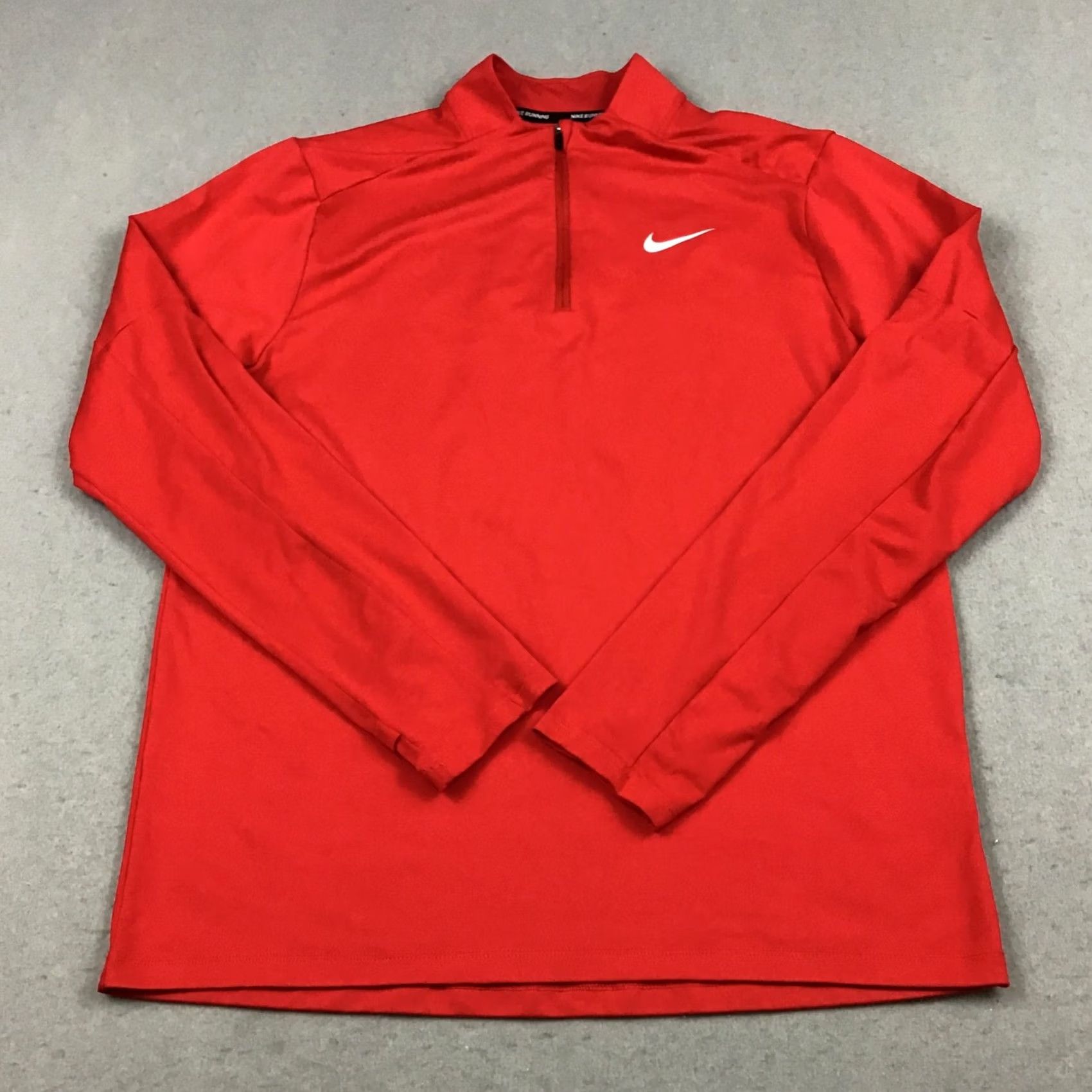Nike Nike Sweater Men Medium Red Solid 1/4 Zip Pullover Dri Fit Swoosh Logo Casual Activewear Running | Mens Size US M / EU 48-50 / 2 - 2 Thumbnail