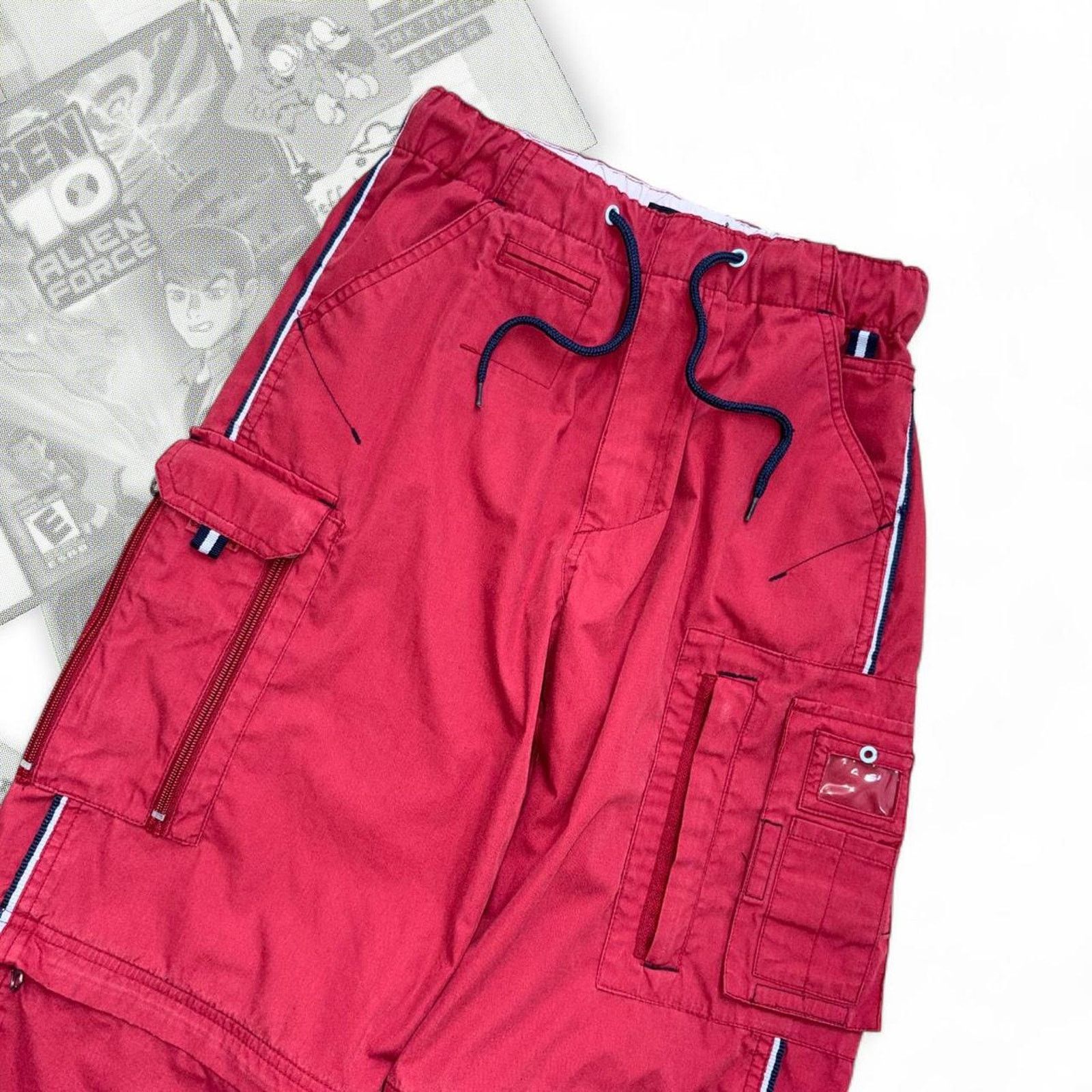 Arizona Jean Co. Vintage 90’s Arizona Jeans Striped Cargo Paratrooper Pants Size 30" / US 8 / IT 44 - 1 Thumbnail