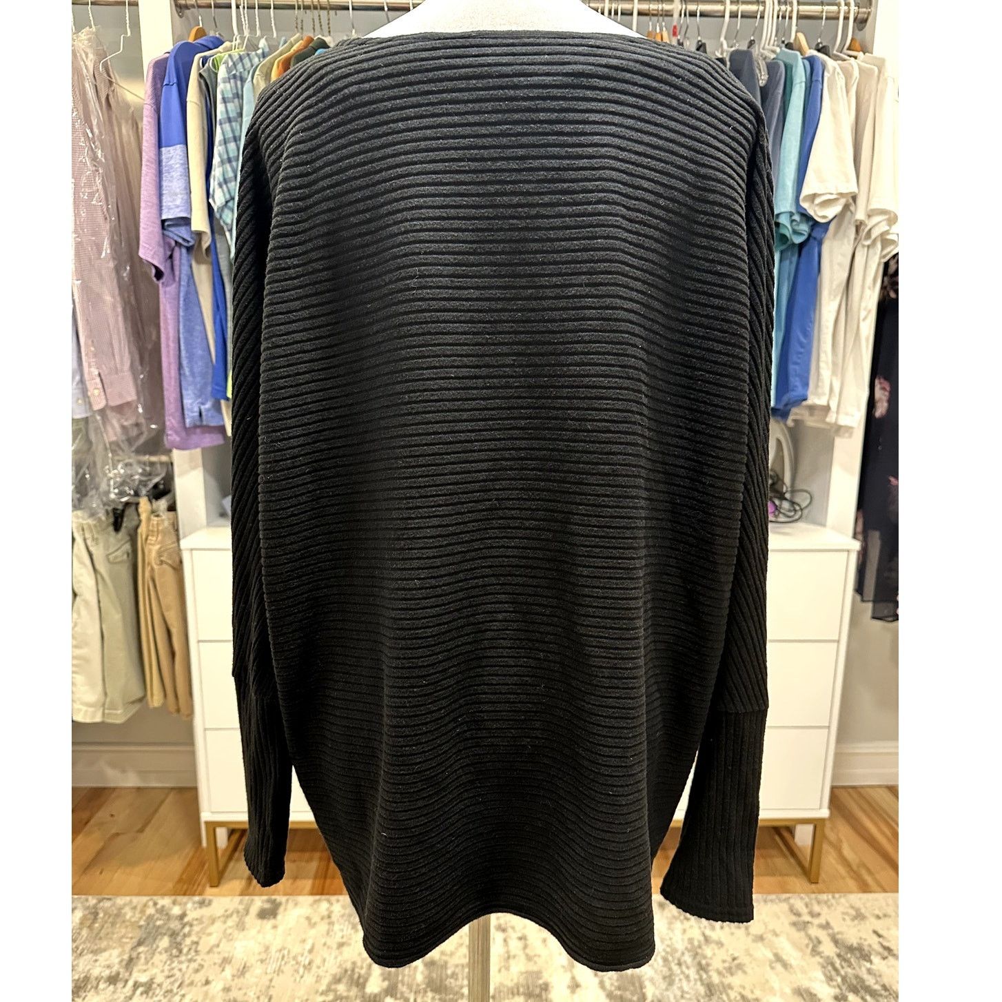 Other Caslon Ribbed Top Dolman Sleeves Snap Cuffs Long Sleeve 1X Size XL / US 12-14 / IT 48-50 - 6 Thumbnail