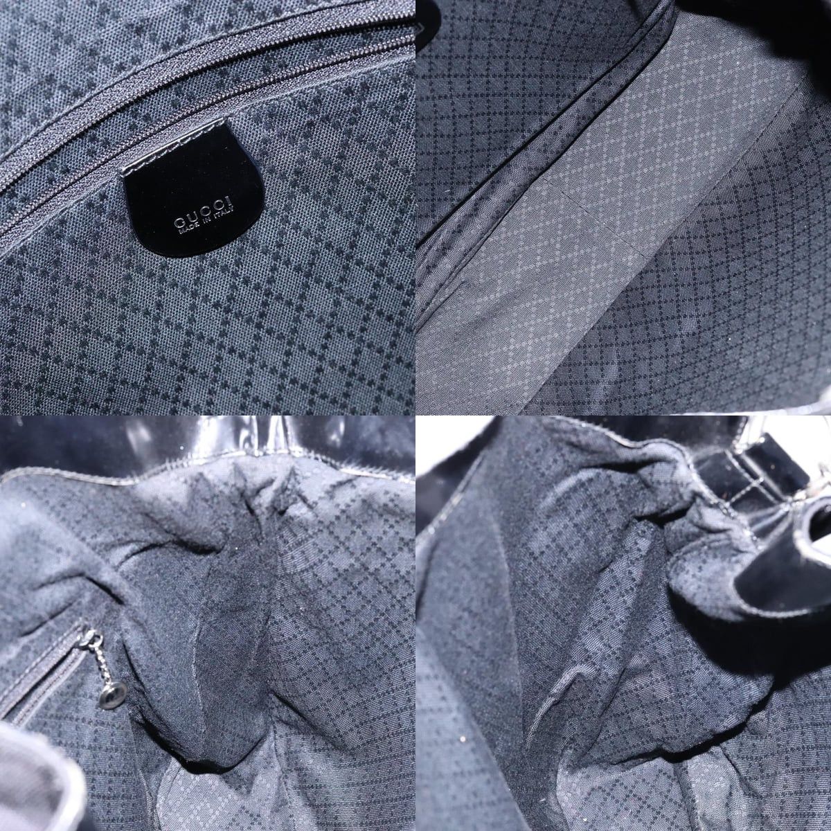 Gucci GUCCI Bamboo Hand Bag Nylon Black Silver 001 3754 001 3754 Size ONE SIZE - 11 Thumbnail