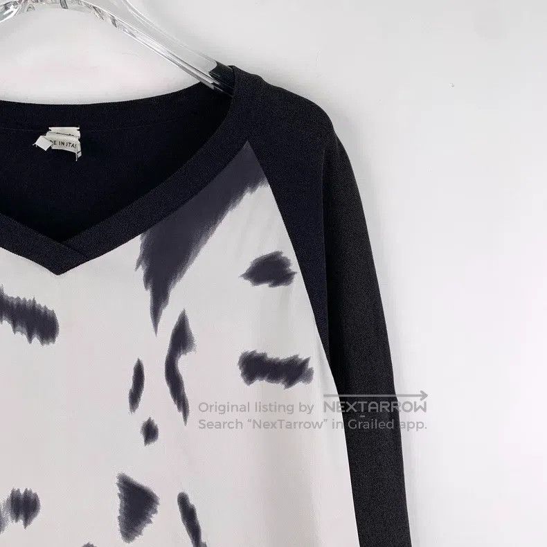 Hermes Hermes Black Pattern Printed Silk V-Neck Long Sleeve Knit Size XS / US 0-2 / IT 36-38 - 3 Thumbnail