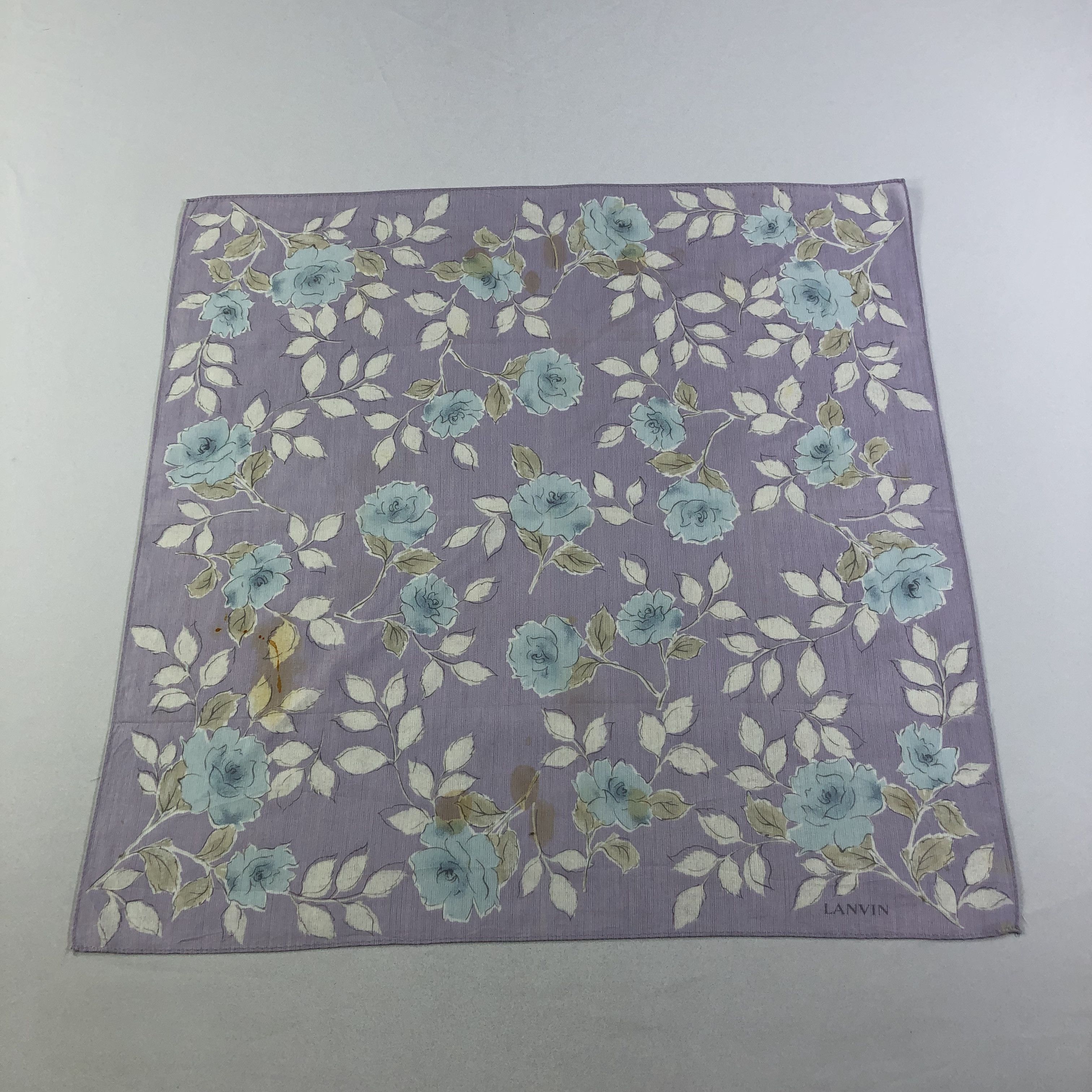 Lanvin × Vintage Lanvin Roses Handkerchief Neckerchief Bandana H2129 Size ONE SIZE - 2 Thumbnail