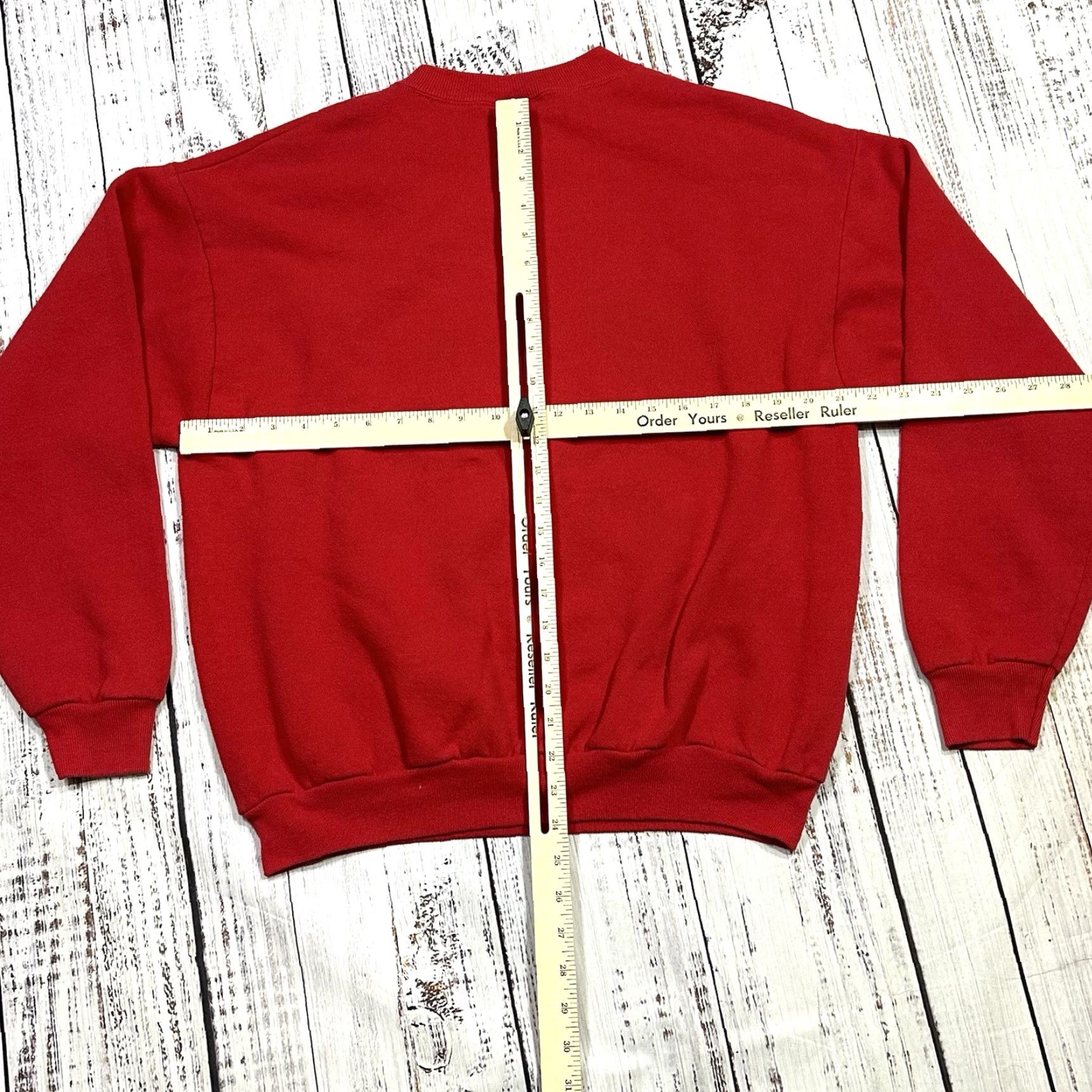 Lee VINTAGE Lee Christmas Jesus Is The Reason Red Cotton Sweater USA Made Sz Large Mens Pullover Knit Long Sleeve Fleece Graphic Print Size US L / EU 52-54 / 3 - 6 Thumbnail