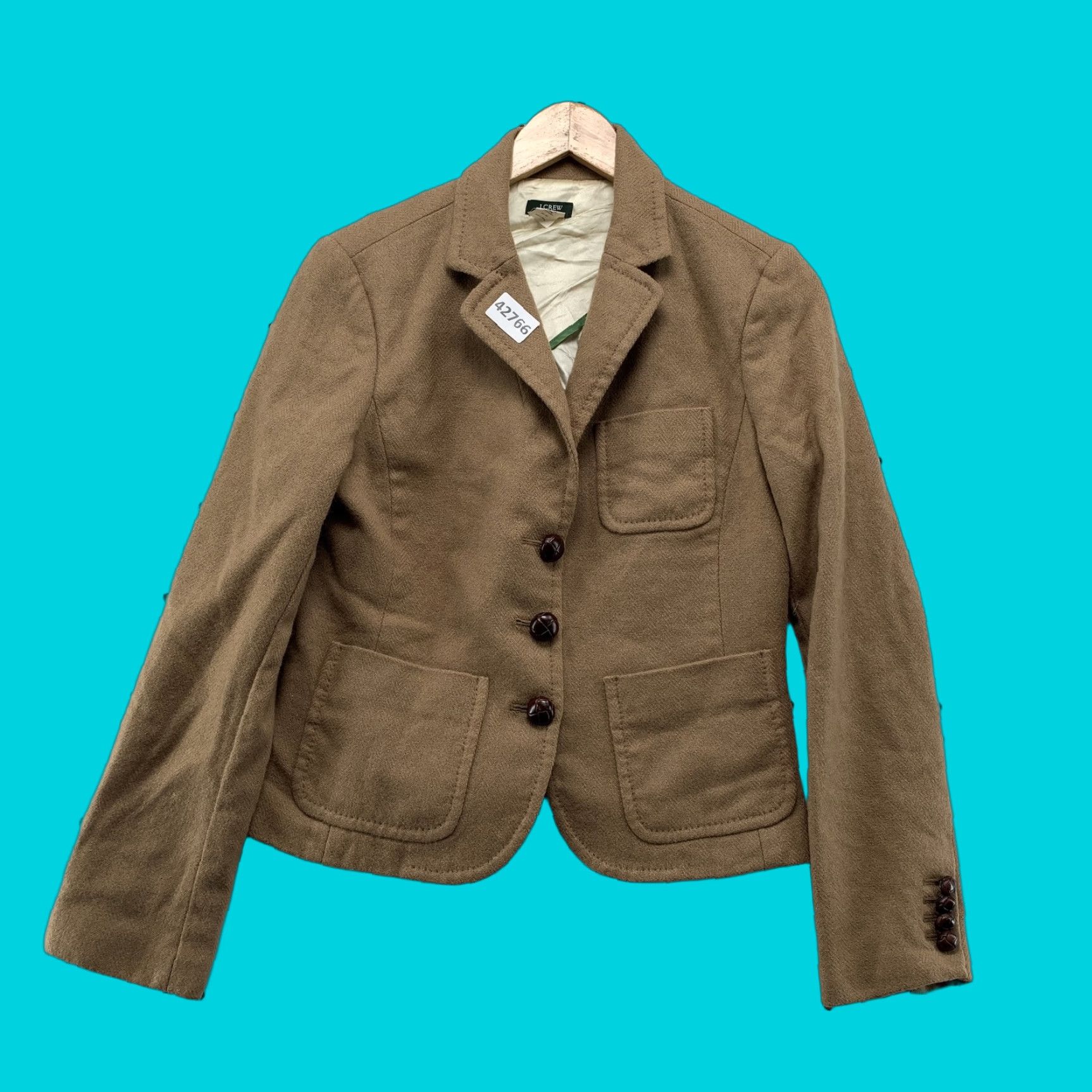 J.Crew VINTAGE J.CREW Wool Blazer Brown Blazer Womens 3 Button Up Business Casual Adult Regular 3 Brown Womens Blazer 90s? Size XS / US 0-2 / IT 36-38 - 1 Thumbnail