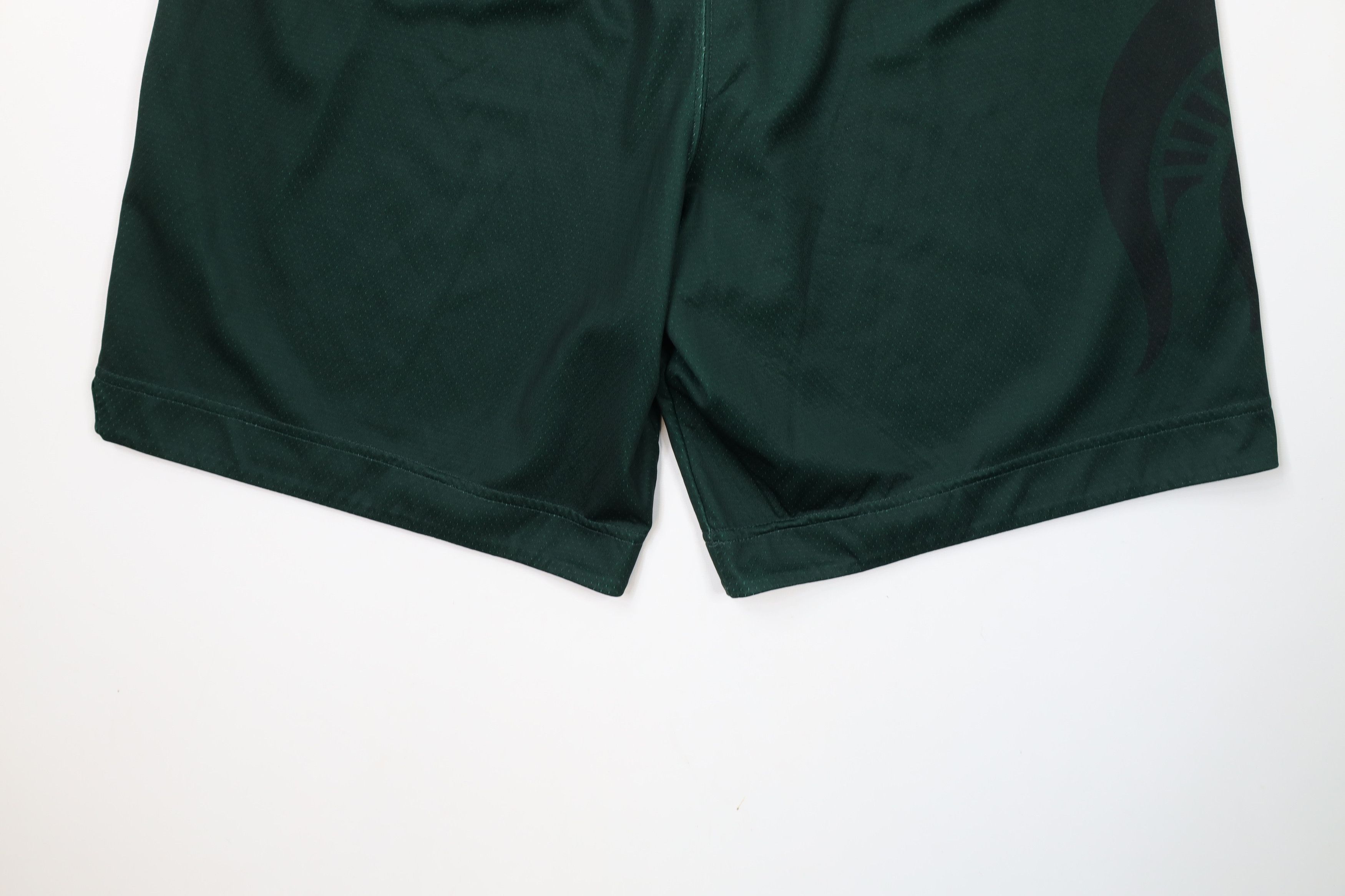 Nike × Vintage Nike Michigan State University Basketball Shorts Green USA Size US 34 / EU 50 - 13 Thumbnail