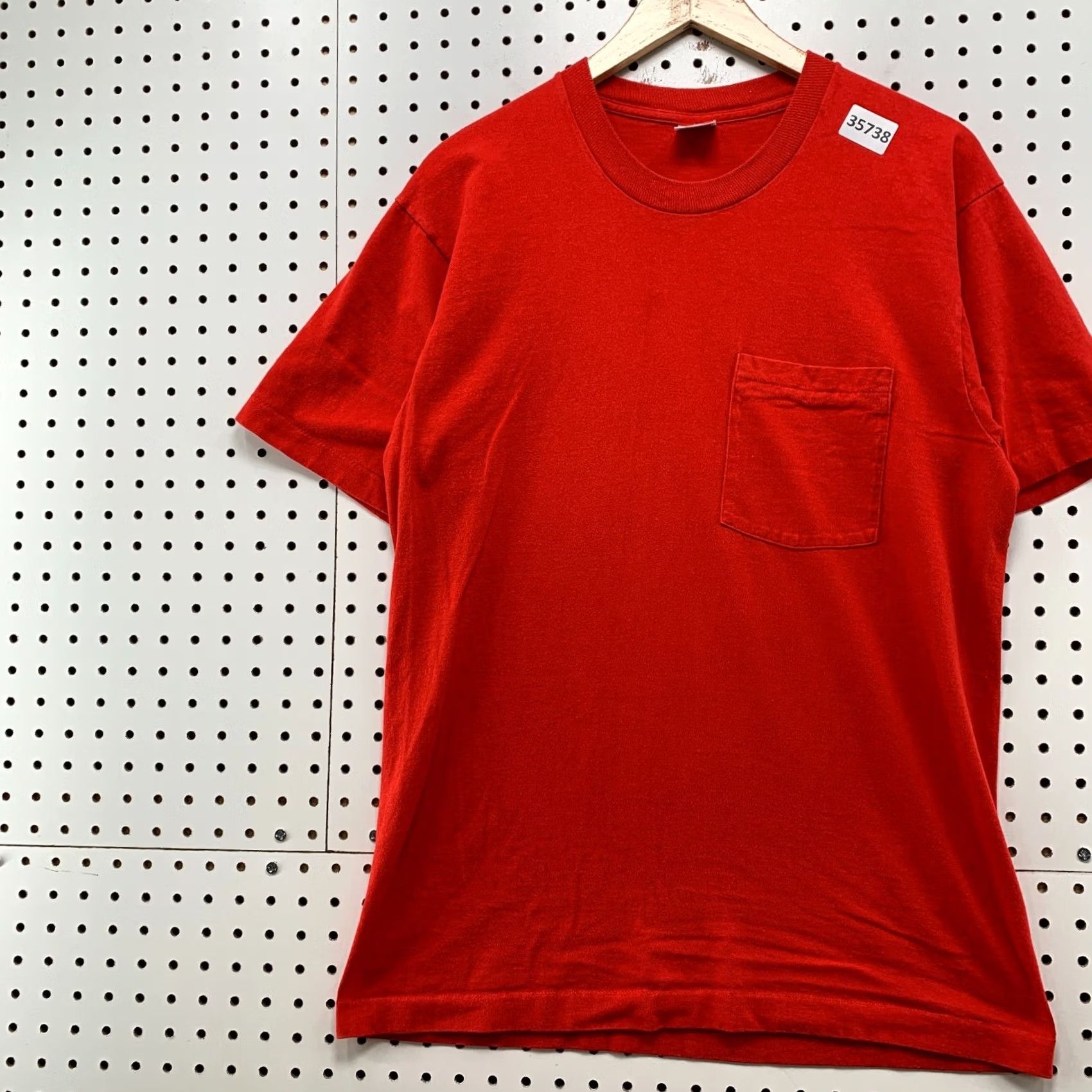 Fruit Of The Loom VINTAGE Fruit Loom Shirt Mens Large Red 90s Pocket Single Stitch Made USA Size US L / EU 52-54 / 3 - 3 Thumbnail