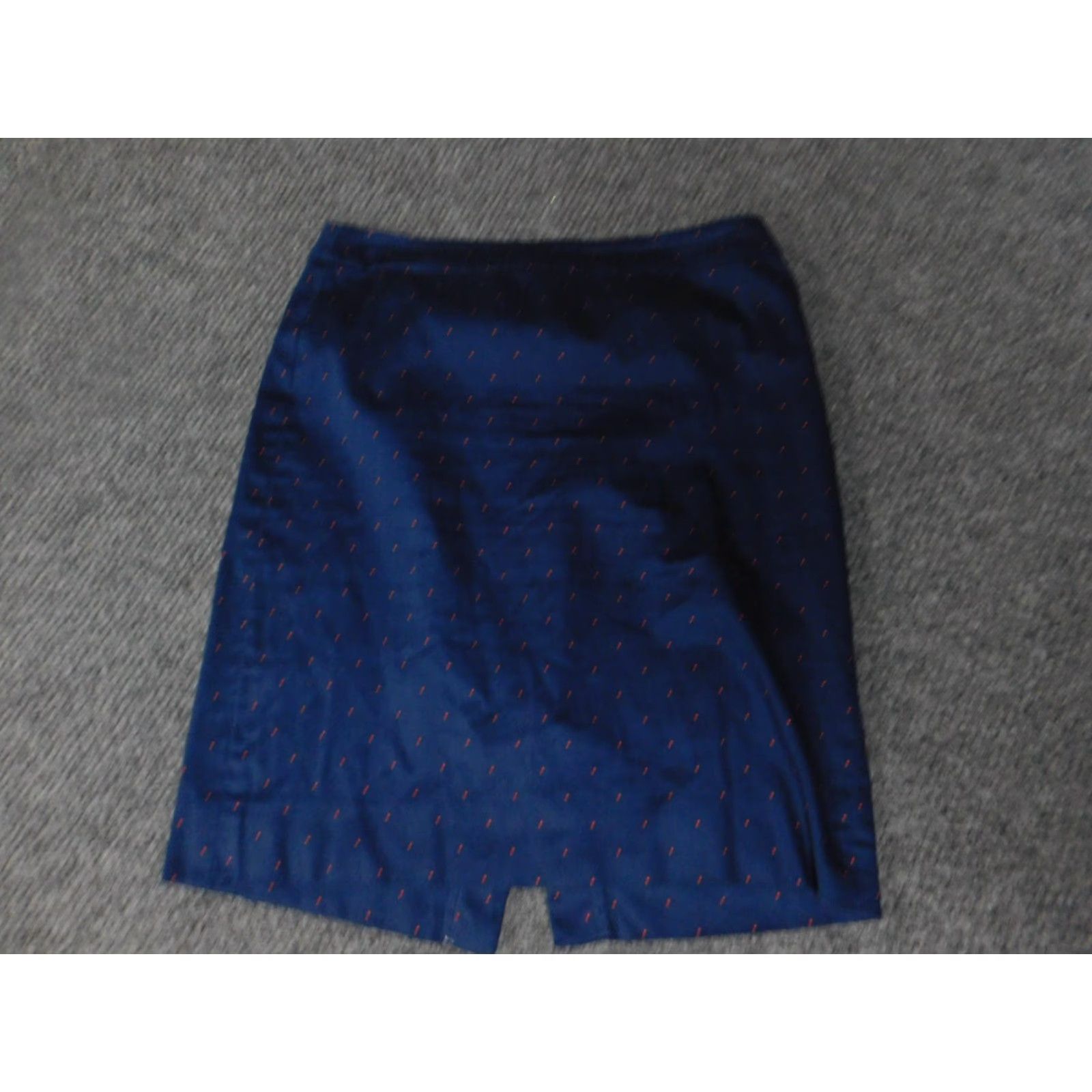 J.Crew J.CREW Skirt Women 8 Blue Pencil Straight Zip Dots Ruffle Lined Knit Cotton Short Fashion Casual Mid Rise Regular Size 30" / US 8 / IT 44 - 3 Thumbnail
