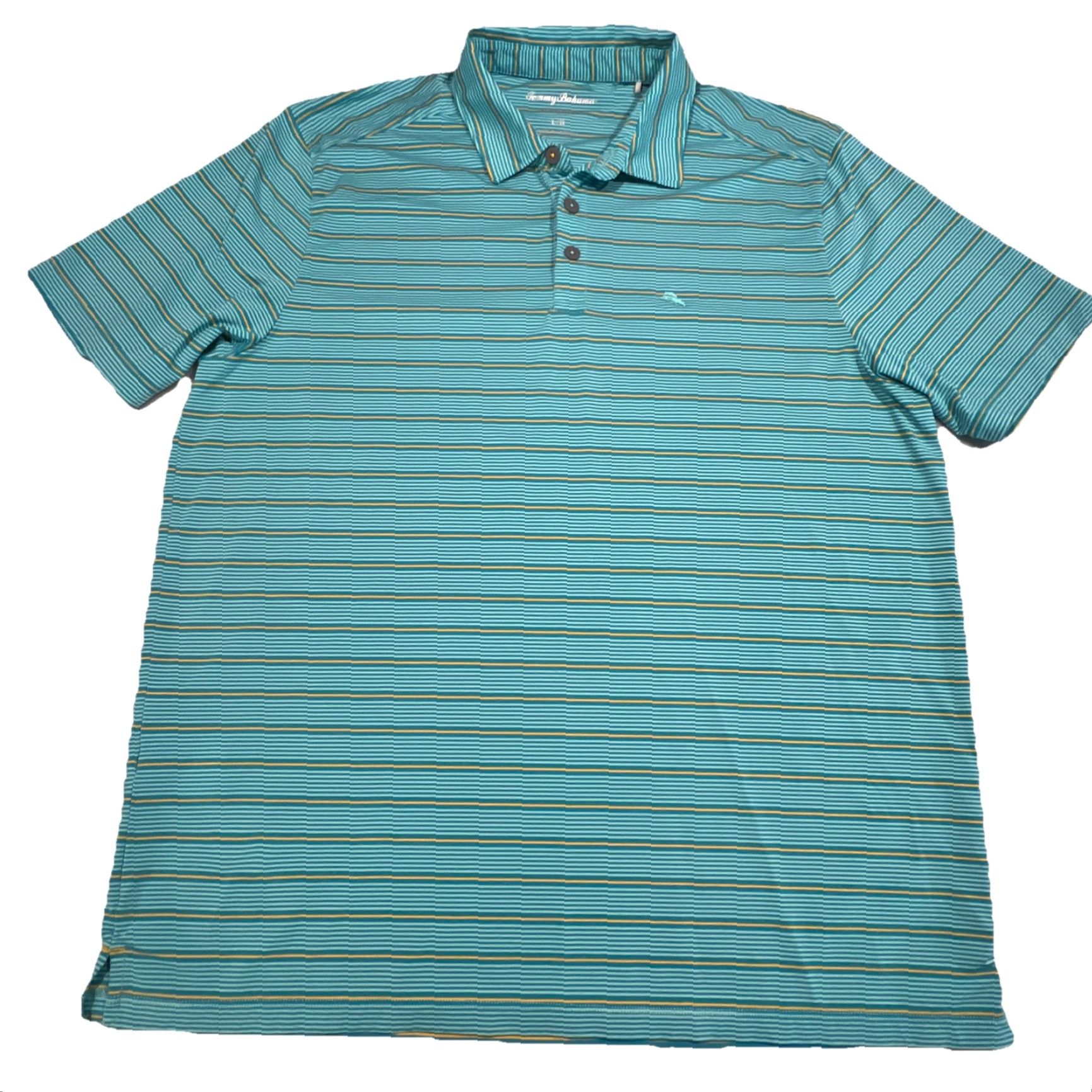 Tommy Bahama Tommy Bahama Shirt Mens Large Blue Striped Short Sleeve Light Island Zone Polo Size US L / EU 52-54 / 3 - 2 Thumbnail