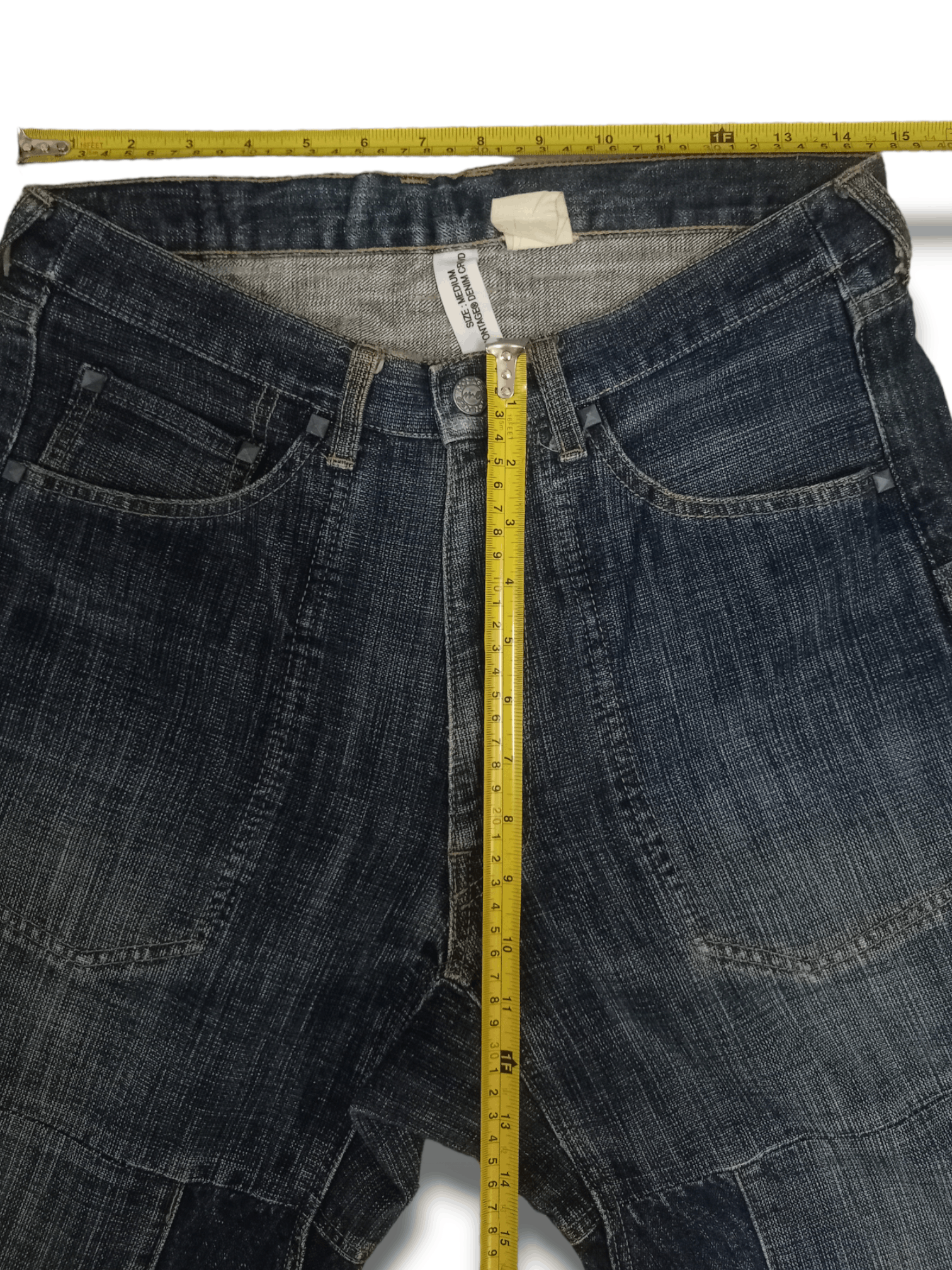 Japanese Brand Vintage MONTAGE DENIM CROWD Baggy Carpenter Denim Pants Size US 29 - 10 Thumbnail