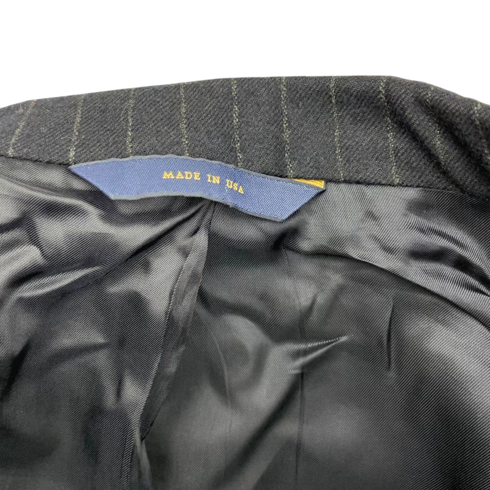 Brooks Brothers VINTAGE Brooks Brothers x Loro Piana Men's 1818 Madison Blazer Navy Stripe 44R USA Mens Blazer Three-Button Notch Lapel Wool Double-Vented Size 44R - 4 Thumbnail