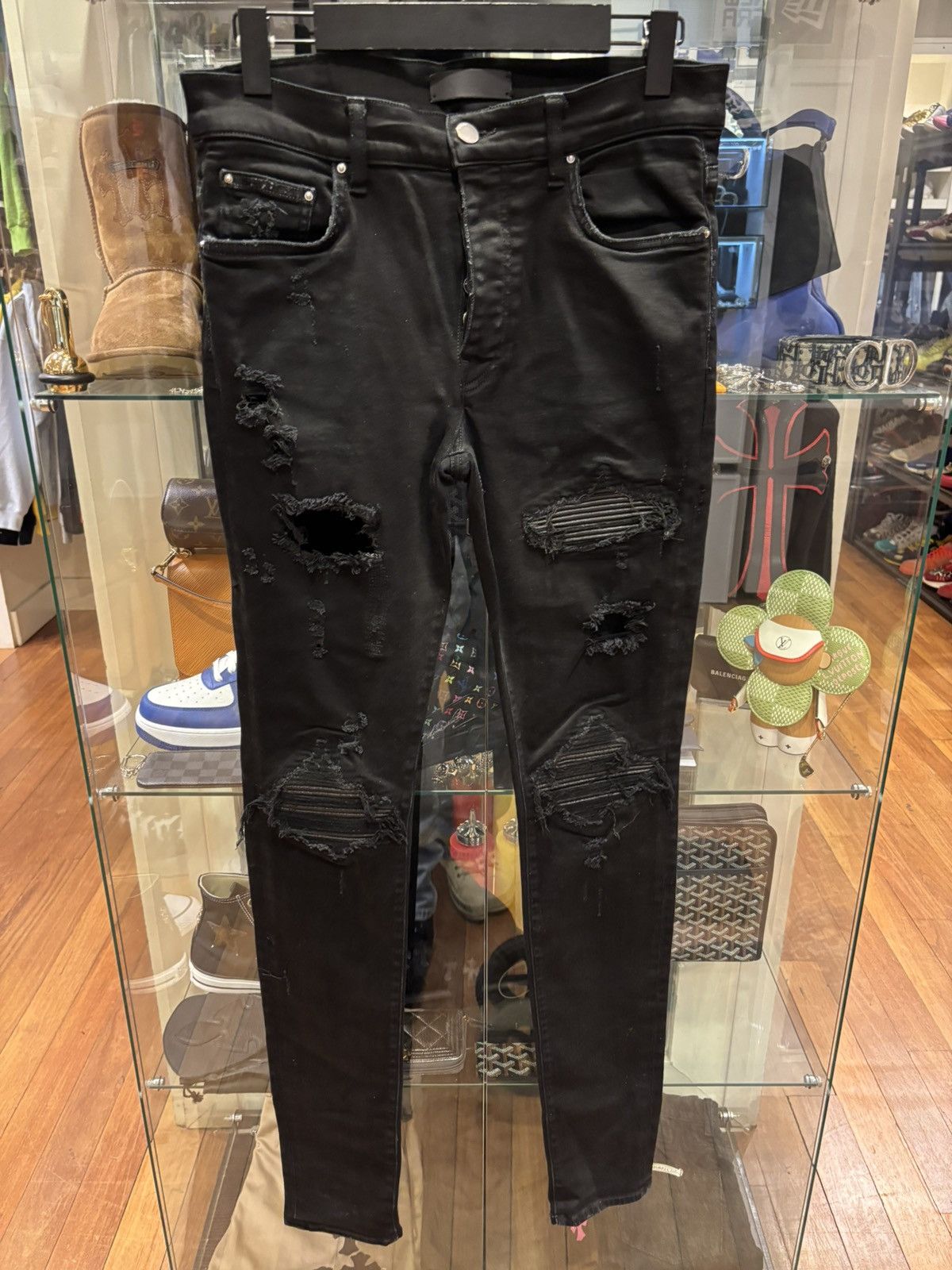 超希少 最安値 AMIRI MX1 Denim Cargo / Black Jeans MX1 Vintage Black