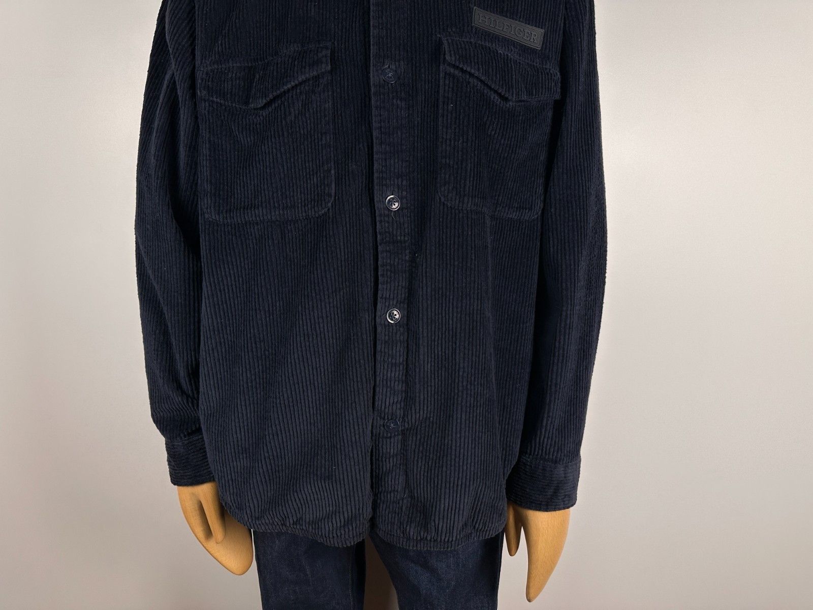 Tommy Hilfiger Tommy Hilfiger Rubberised logo Corduroy Overshirt Blue XL Size US XL / EU 56 / 4 - 4 Thumbnail