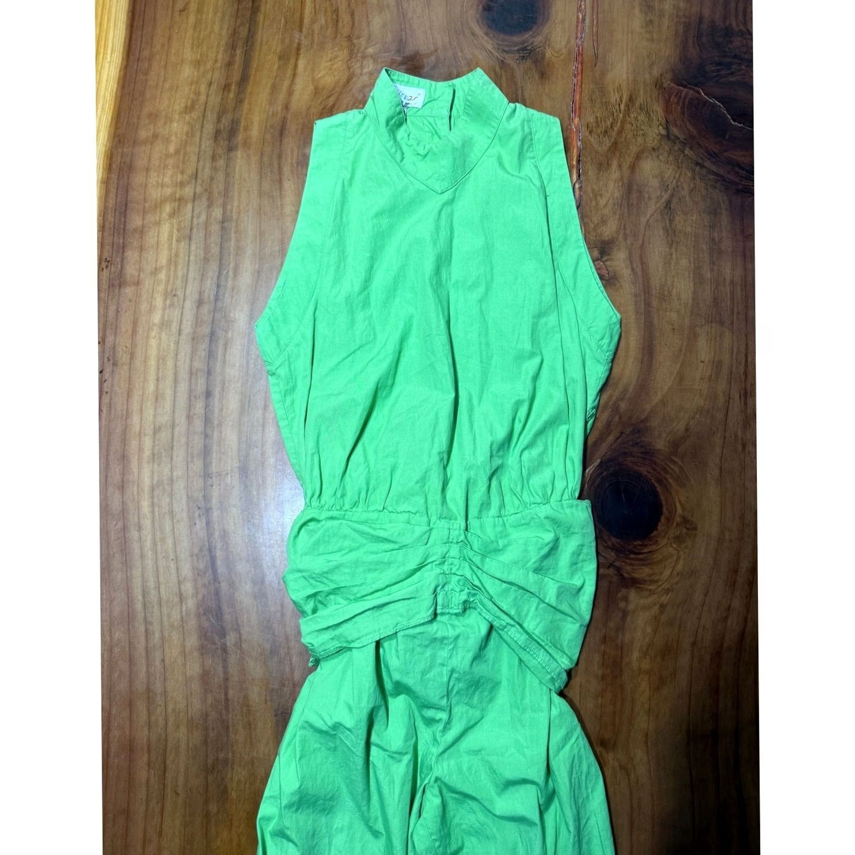 Byblos VINTAGE Byblos Jumpsuit Women 6 Cotton Knit Sleeveless One-Piece Green 80s Designer Casual Activewear Cap Sleeve Back Open Crew Neck High Neck? Size 28" / US 6 / IT 42 - 2 Thumbnail