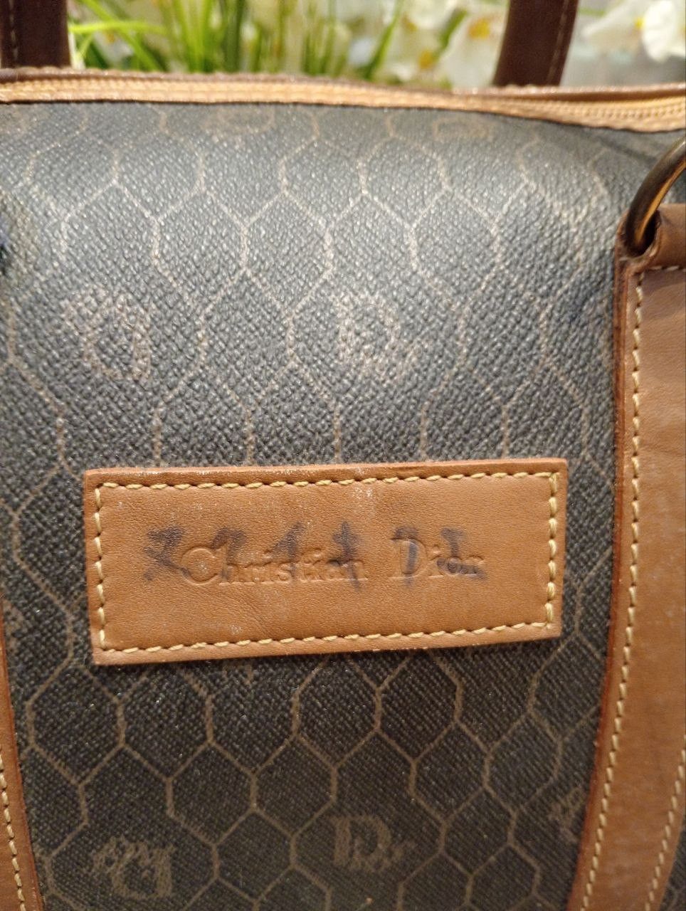 Dior VINTAGE CHRISTIAN DIOR BOSTON HANDBAG HONEYCOMB PATTERN Size ONE SIZE - 4 Thumbnail