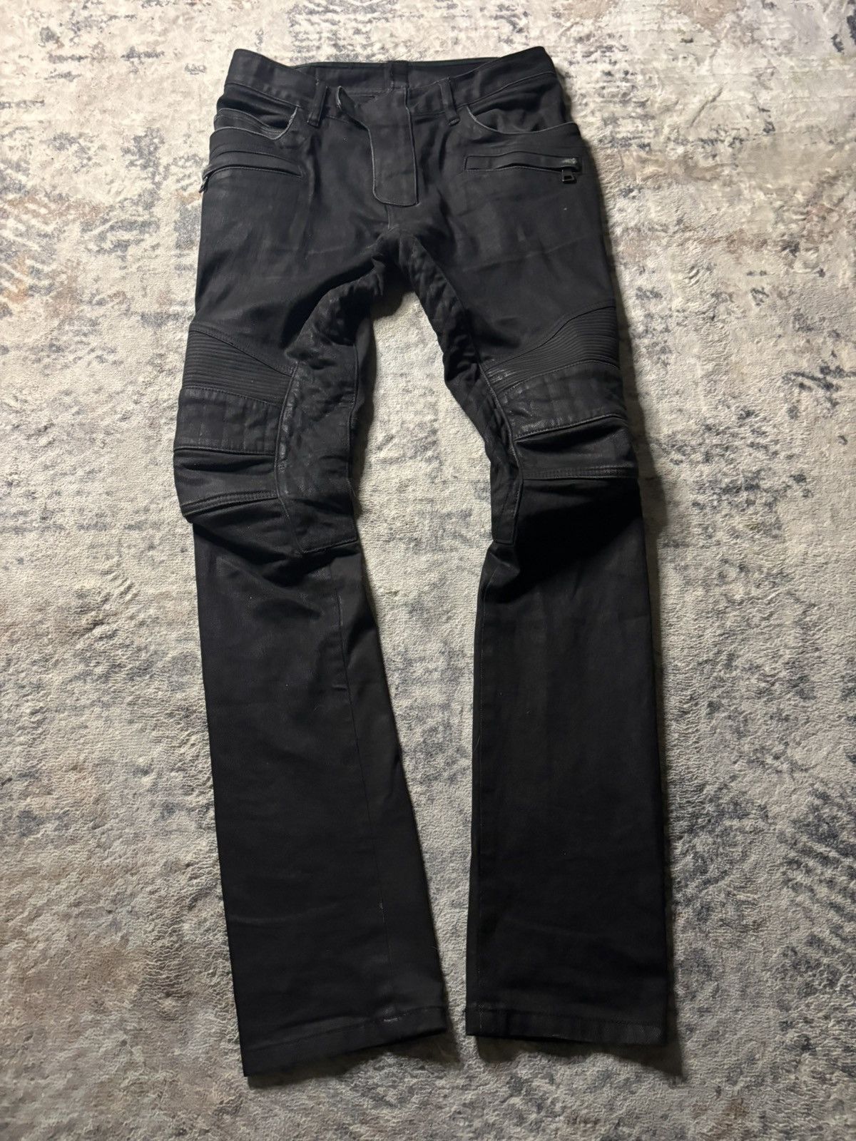 Balmain Balmain SS11 Decarnin Waxed Biker Denim Size US 30 / EU 46 - 3 Thumbnail