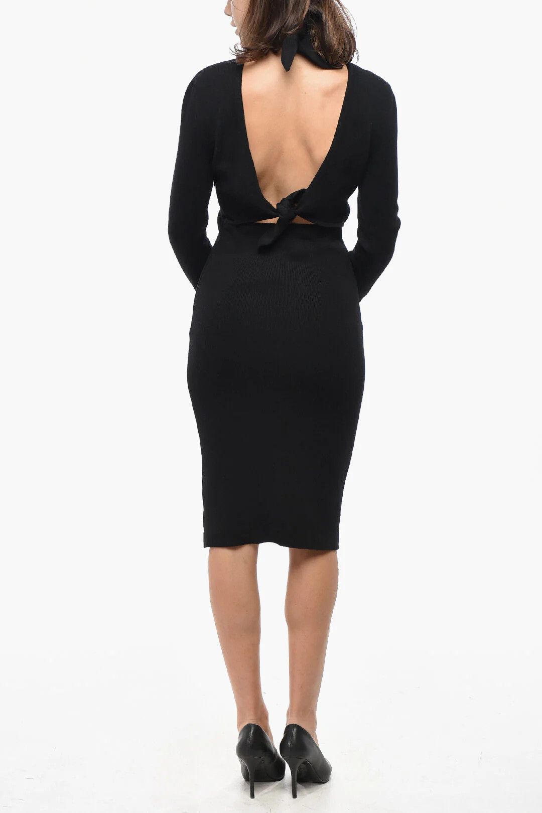 Givenchy og1mm0326 Backless Knit Dress in Black Size S / US 4 / IT 40 - 2 Thumbnail