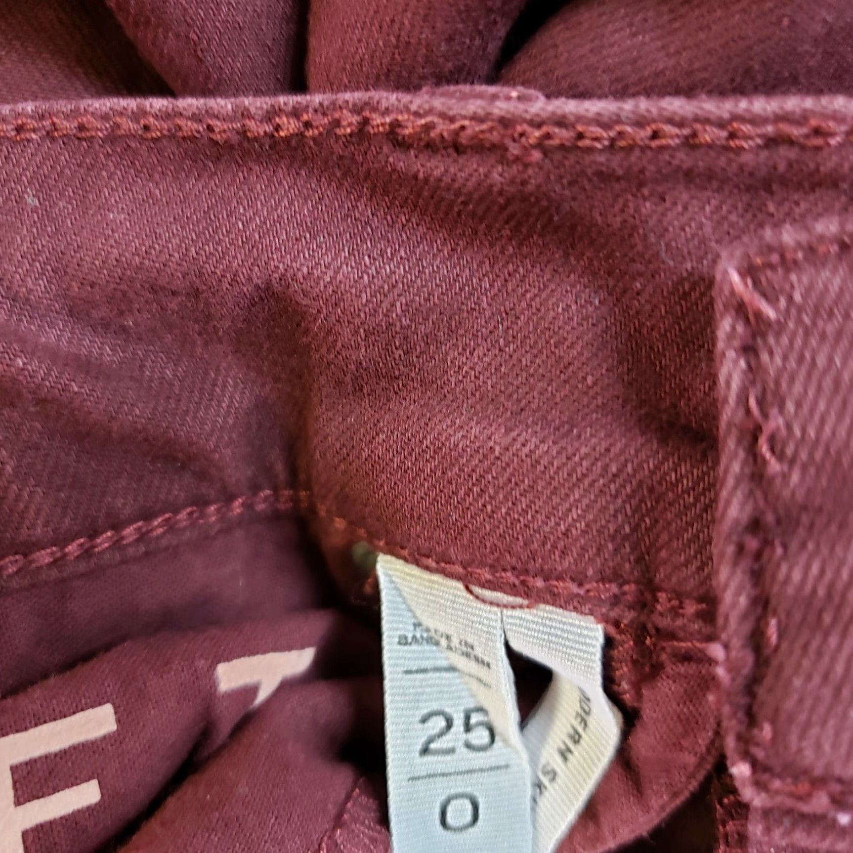 Ann Taylor Ann Taylor LOFT Womens Modern Skinny Pants Sz 0 Maroon Red Cotton Blend Low Rise Zip 30in Inseam Slim Fit Pants Womens Size 25" / US 0 / IT 36 - 8 Thumbnail