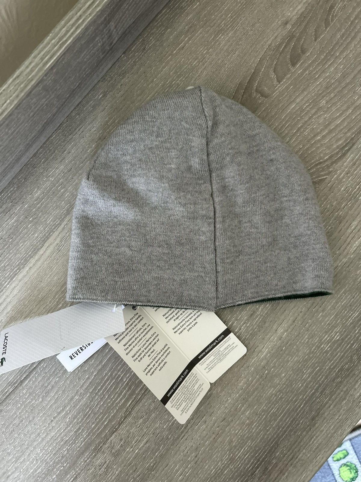 Lacoste Lacoste Unisex Merino Wool Contrast Reversible Beanie Size ONE SIZE - 4 Thumbnail