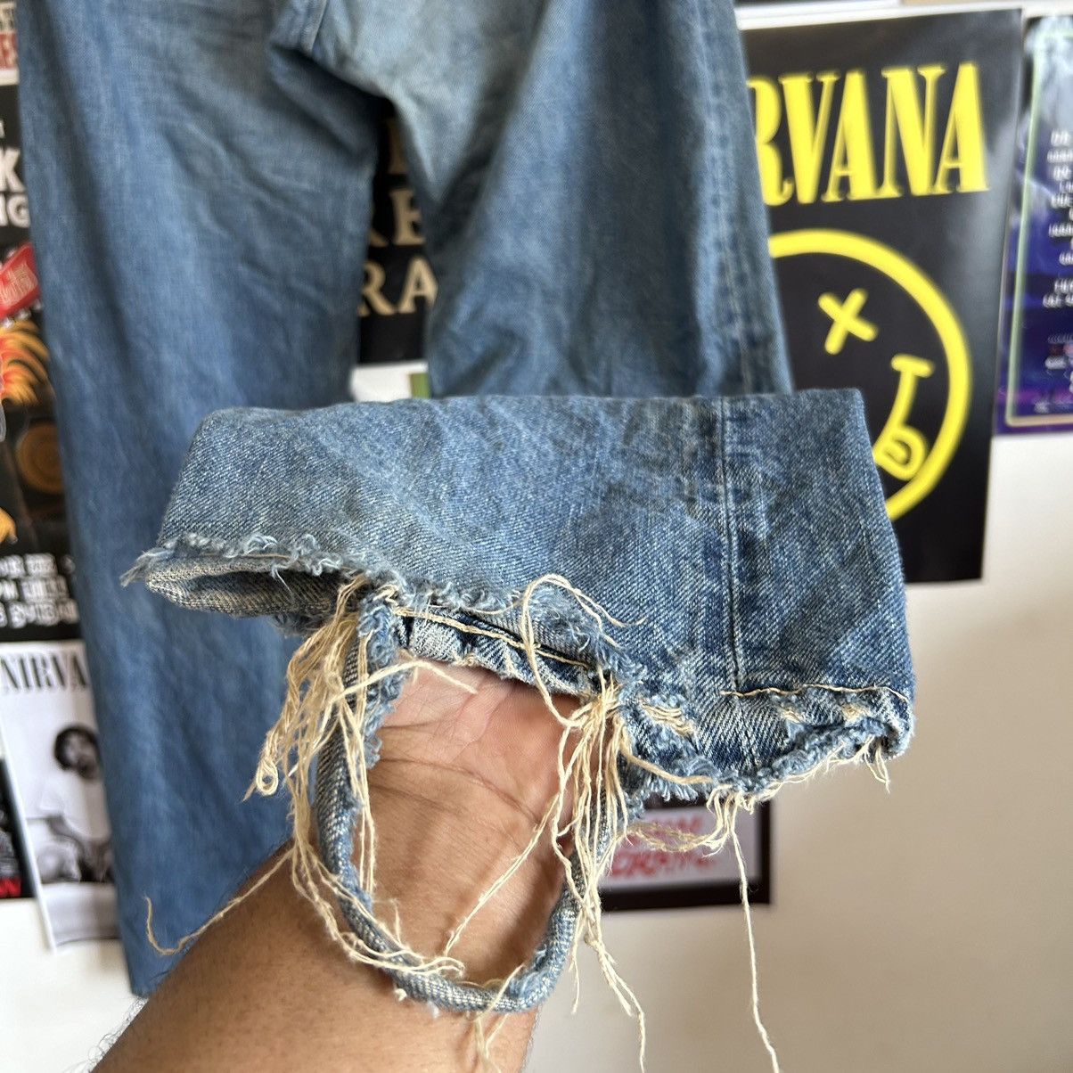 Vintage Vintage Iron HR Market Selvedge Distressed Denim Size US 30 / EU 46 - 13 Thumbnail
