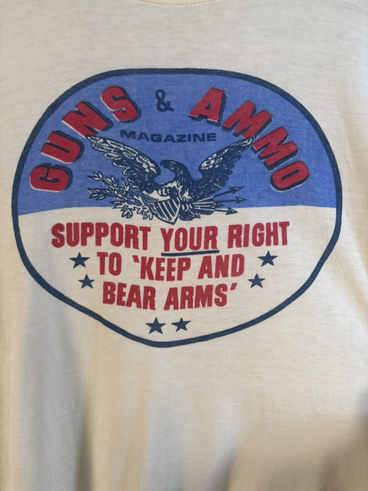 Vintage 🚭VINTAGE GRAIL🚭1950s “AMMO & GUNS” SEMI-SHEER TEE Size US L / EU 52-54 / 3 - 2 Thumbnail