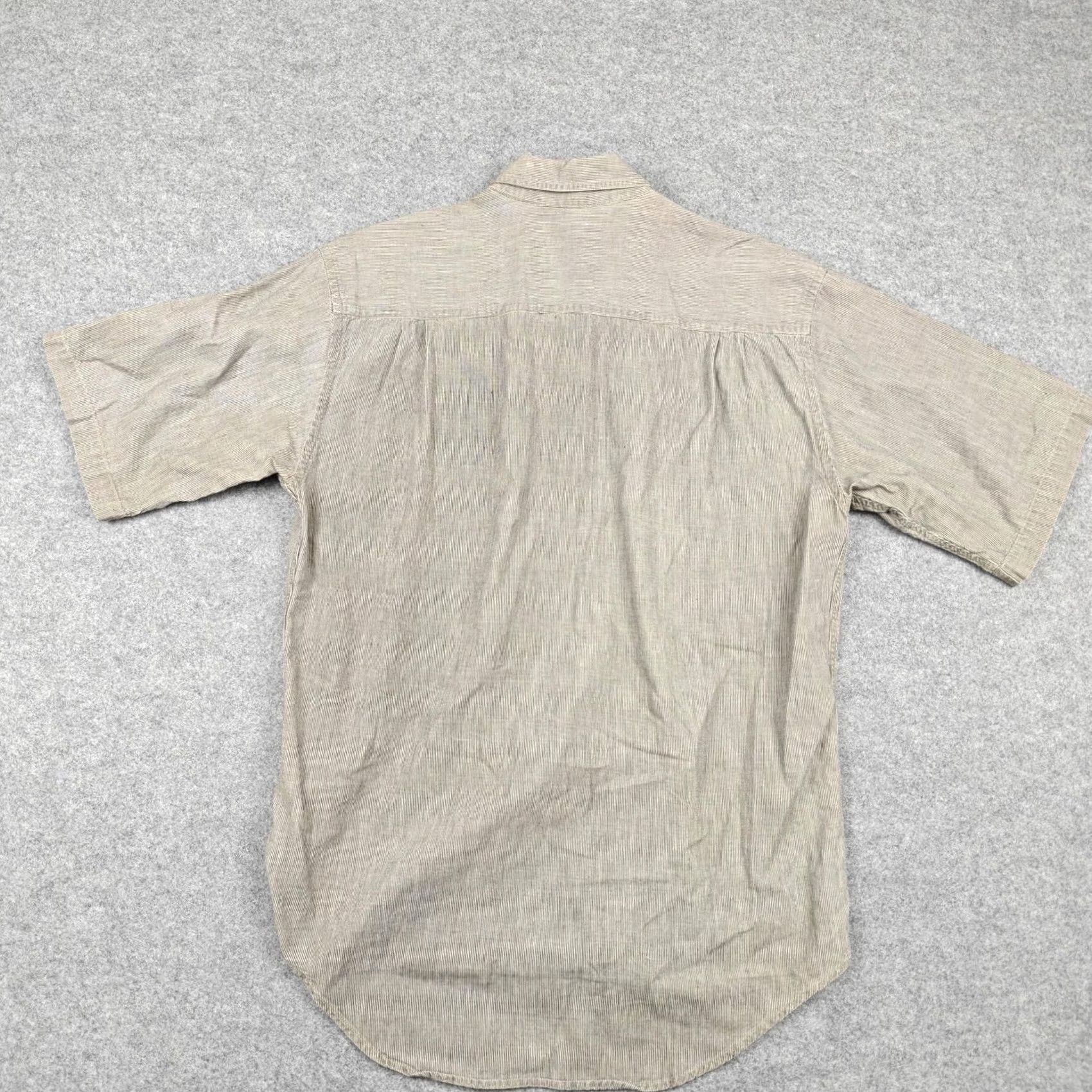 Vintage VINTAGE Woolrich Shirt Mens L Beige Striped Short Sleeve Button-Up Casual Size US L / EU 52-54 / 3 - 4 Thumbnail