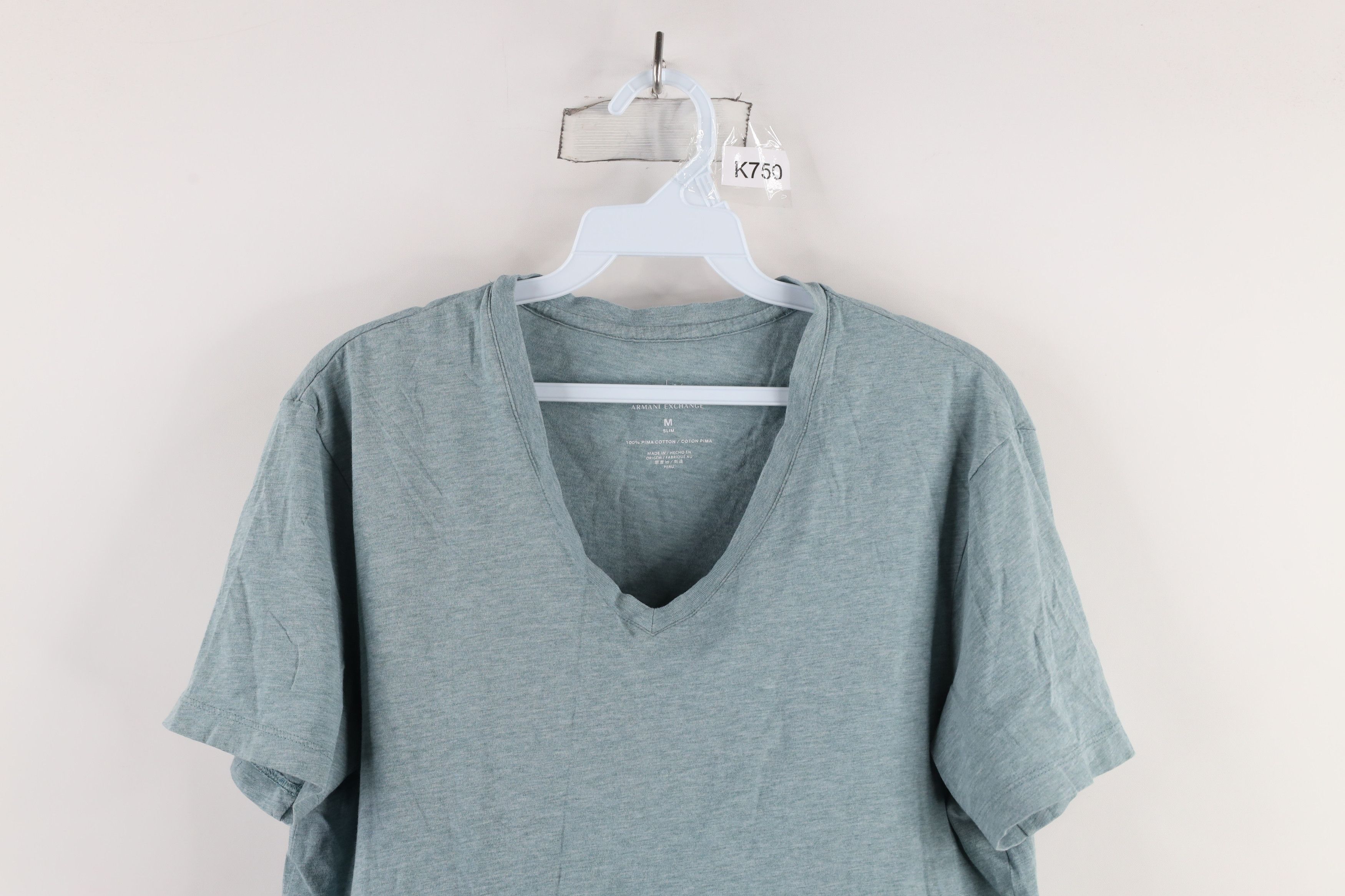 Armani Exchange × Vintage New Armani Exchange Spell Out Short Sleeve V-Neck T-Shirt Size US M / EU 48-50 / 2 - 2 Thumbnail