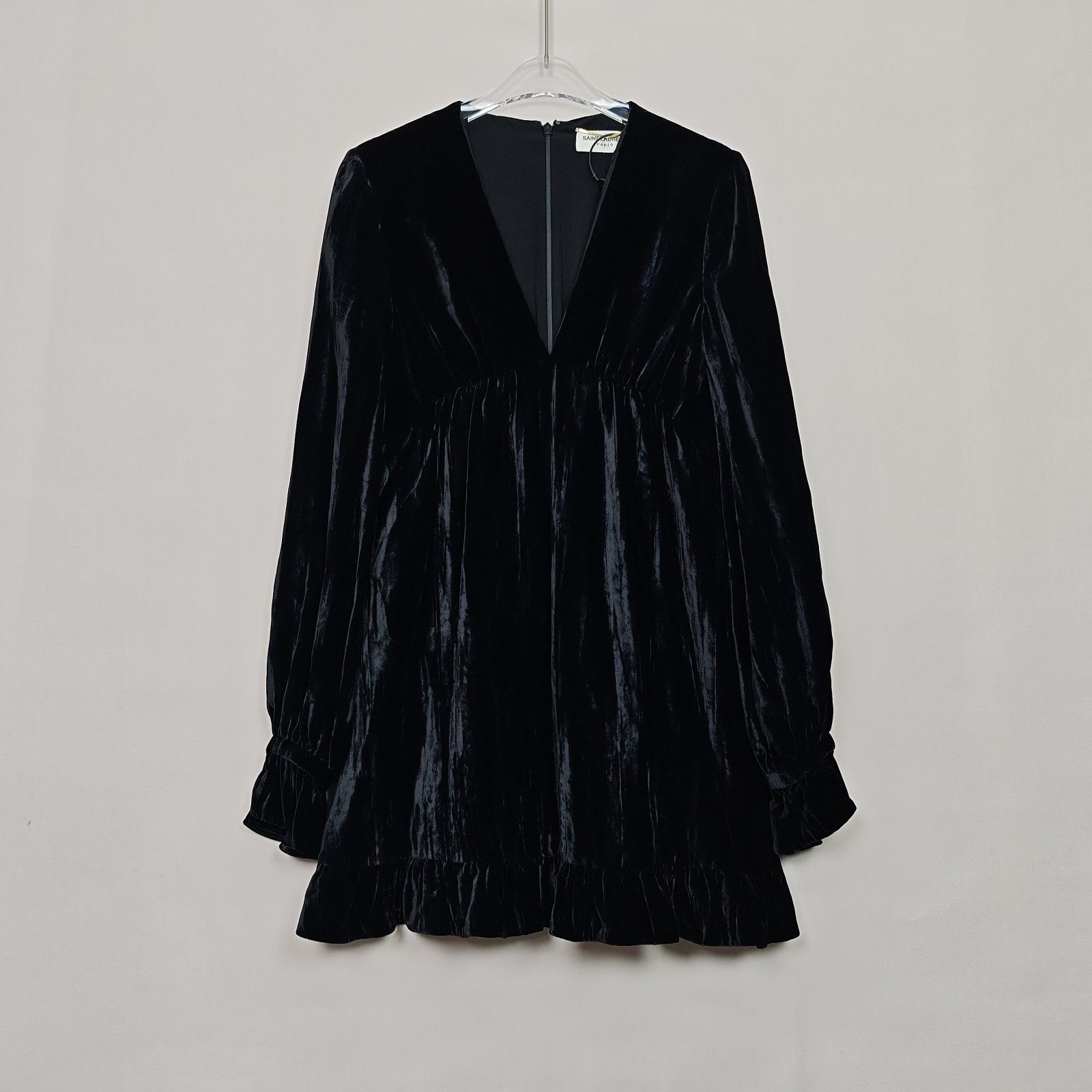 Saint Laurent Paris Saint Laurent Velvet Mini Dress F34 Size XS / US 0-2 / IT 36-38 - 1 Thumbnail