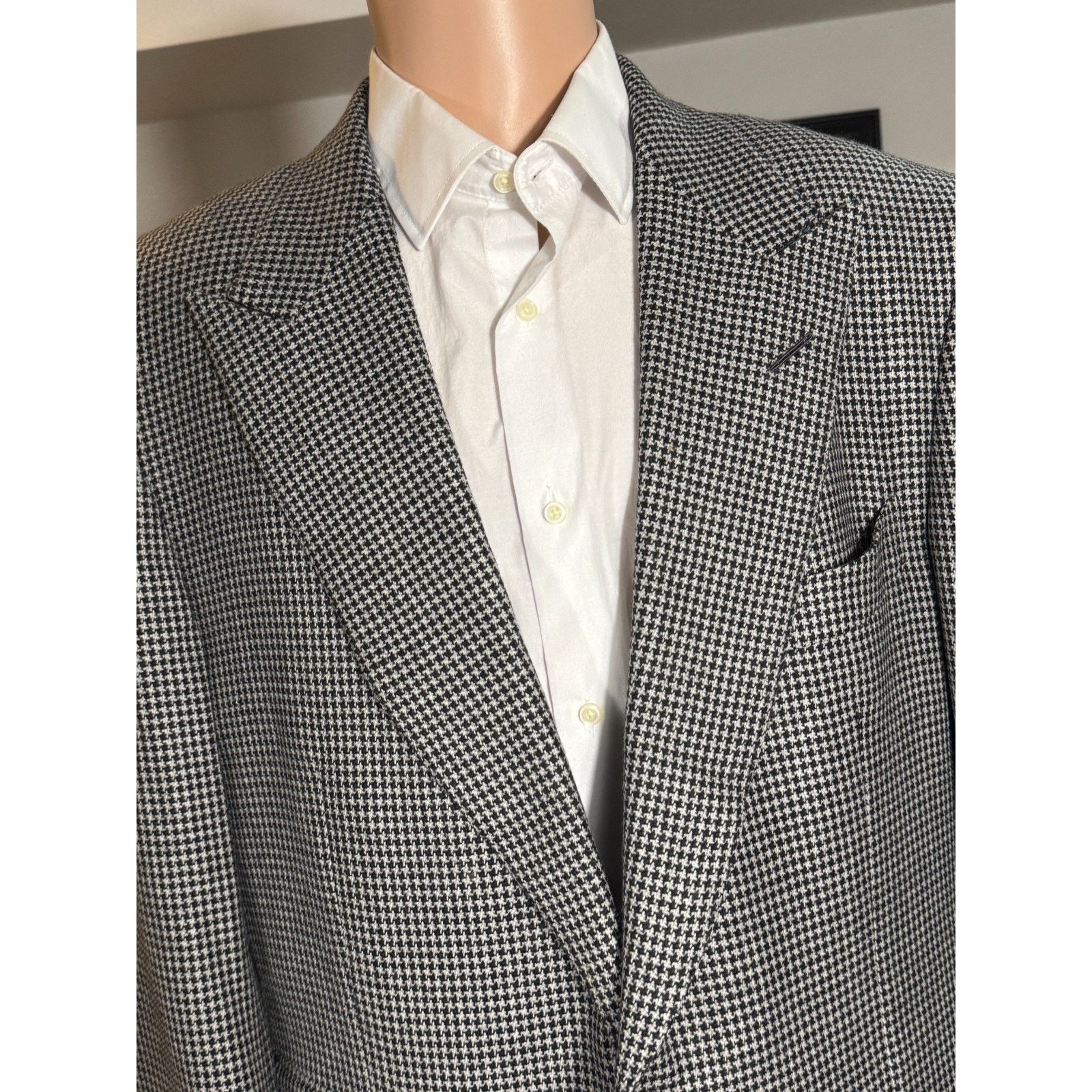 Tom Ford Tom Ford Tweed Houndstooth Sportcoat 56L IT 46L US Peak Size 46L - 8 Thumbnail